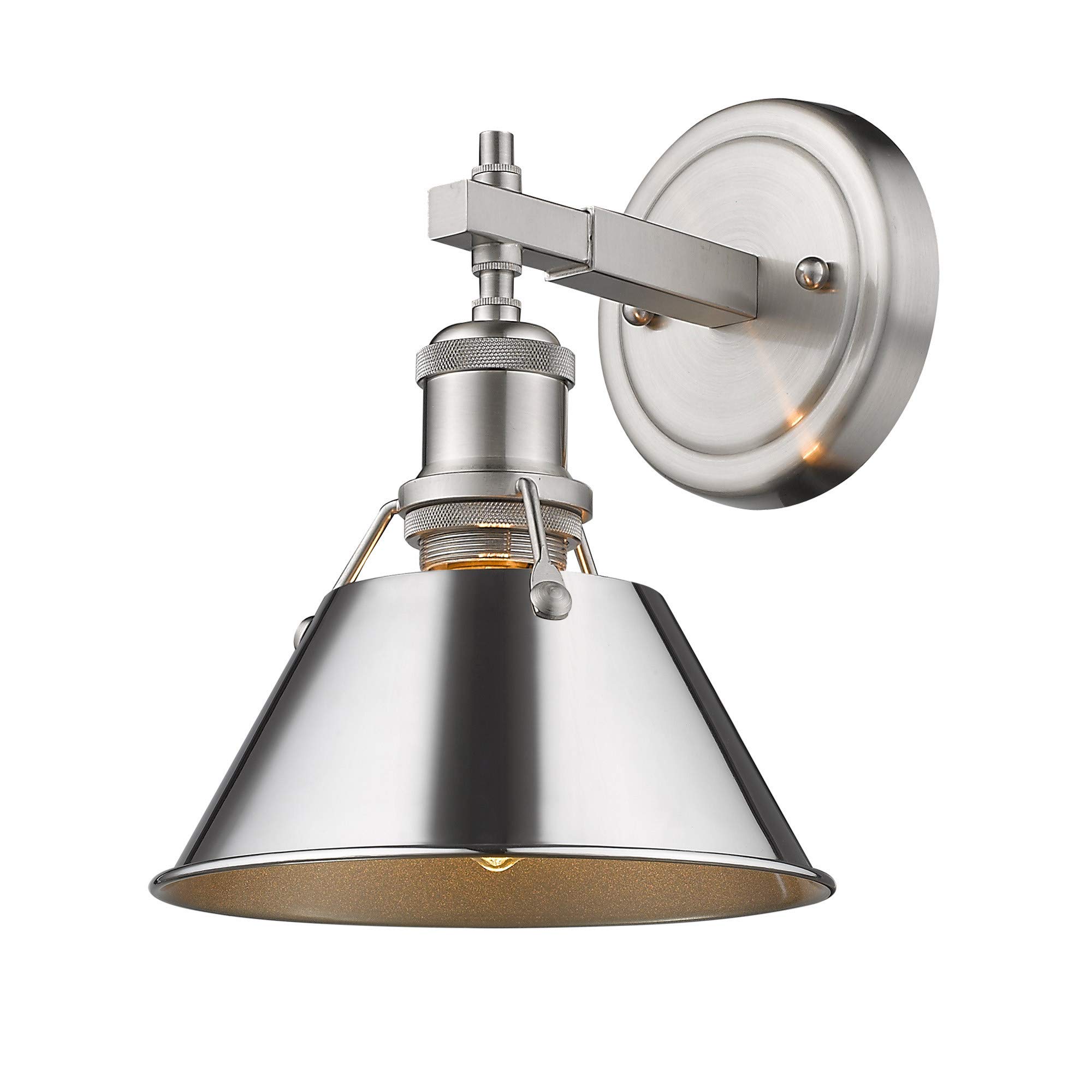 Golden Lighting 3306-BA1 BLK-PW Orwell Bath Vanity Light Fixture - Matte Black with Pewter Shade - Modern Bathroom Vanity Lighting for Mirrors - Perfect for Bathroom Renovation & Home Decor