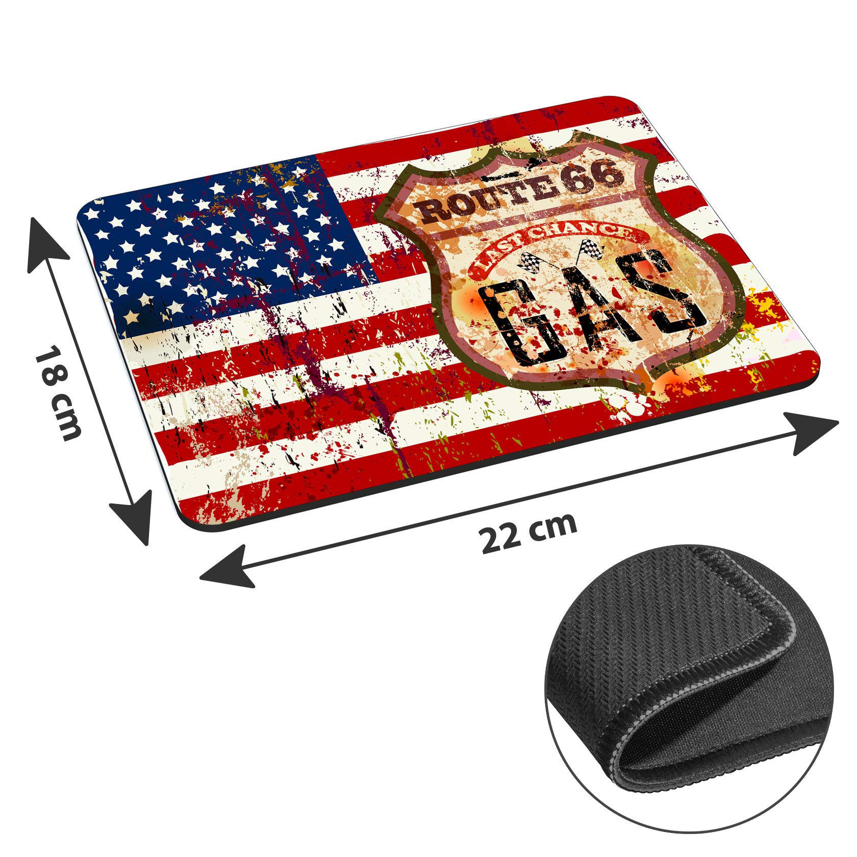 Premium Neoprene Stars and Stripes Mouse Pad - Non-Slip Gaming & Office Desk Mat - Patriotic USA Flag Design for Computer, Laptop & Workspace Accessories