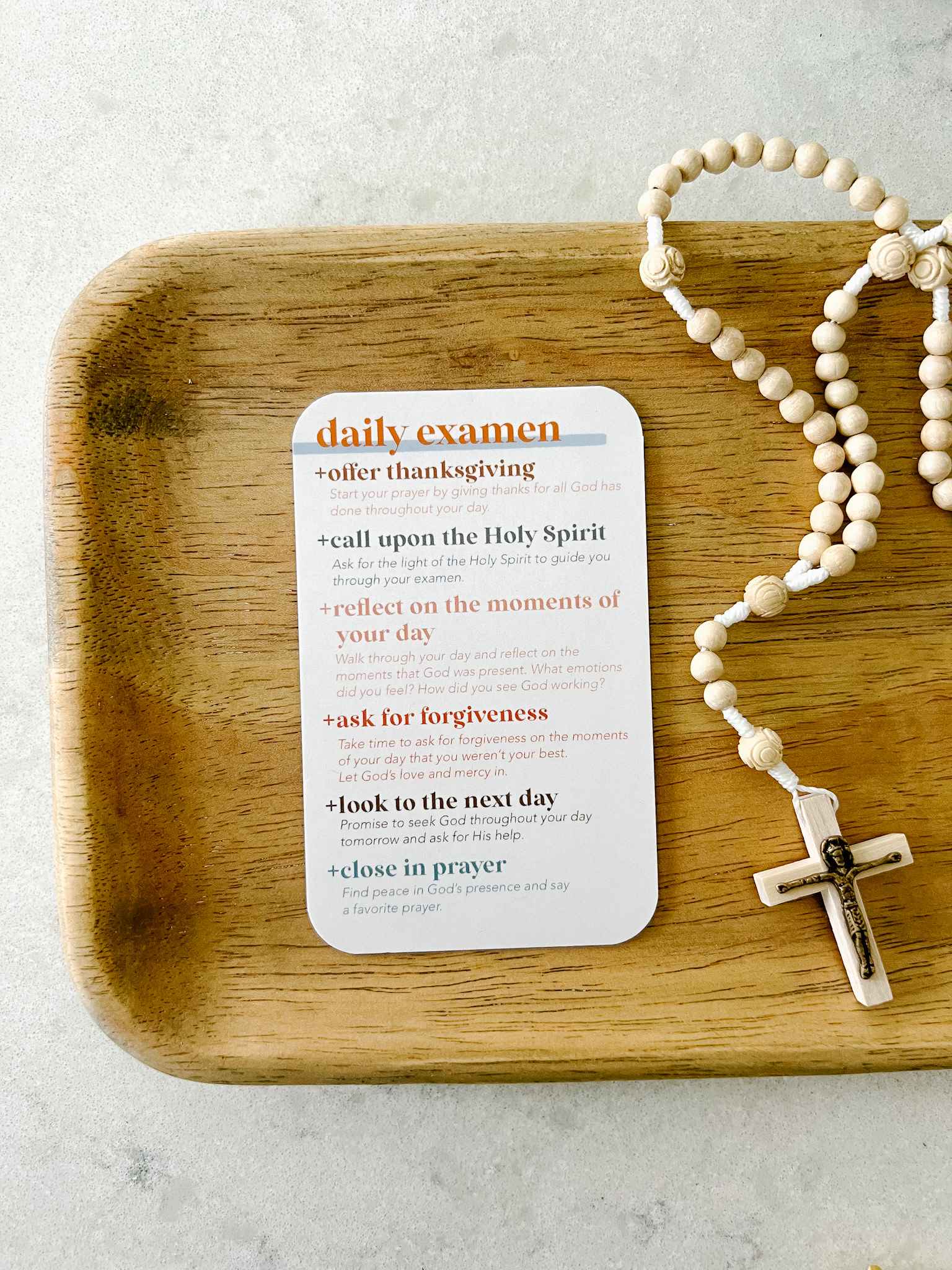 Daily Examination of Conscience Prayer Card - Catholic Reflection Tool for Spiritual Growth & Meditation - Perfect for Personal Devotion, Retreats & Small Group Study