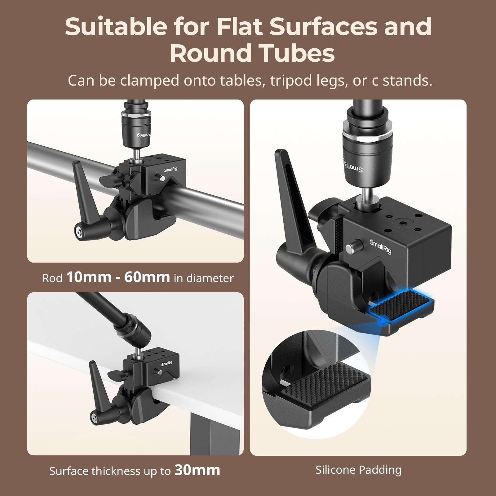 SmallRig Heavy Duty Friction Magic Arm with Super Clamp - Adjustable Camera Mount Stand for Overhead Shooting, Studio & Desk Setup | Perfect for DSLR Cameras, Ring Lights, Video Recording & Photography Workspace