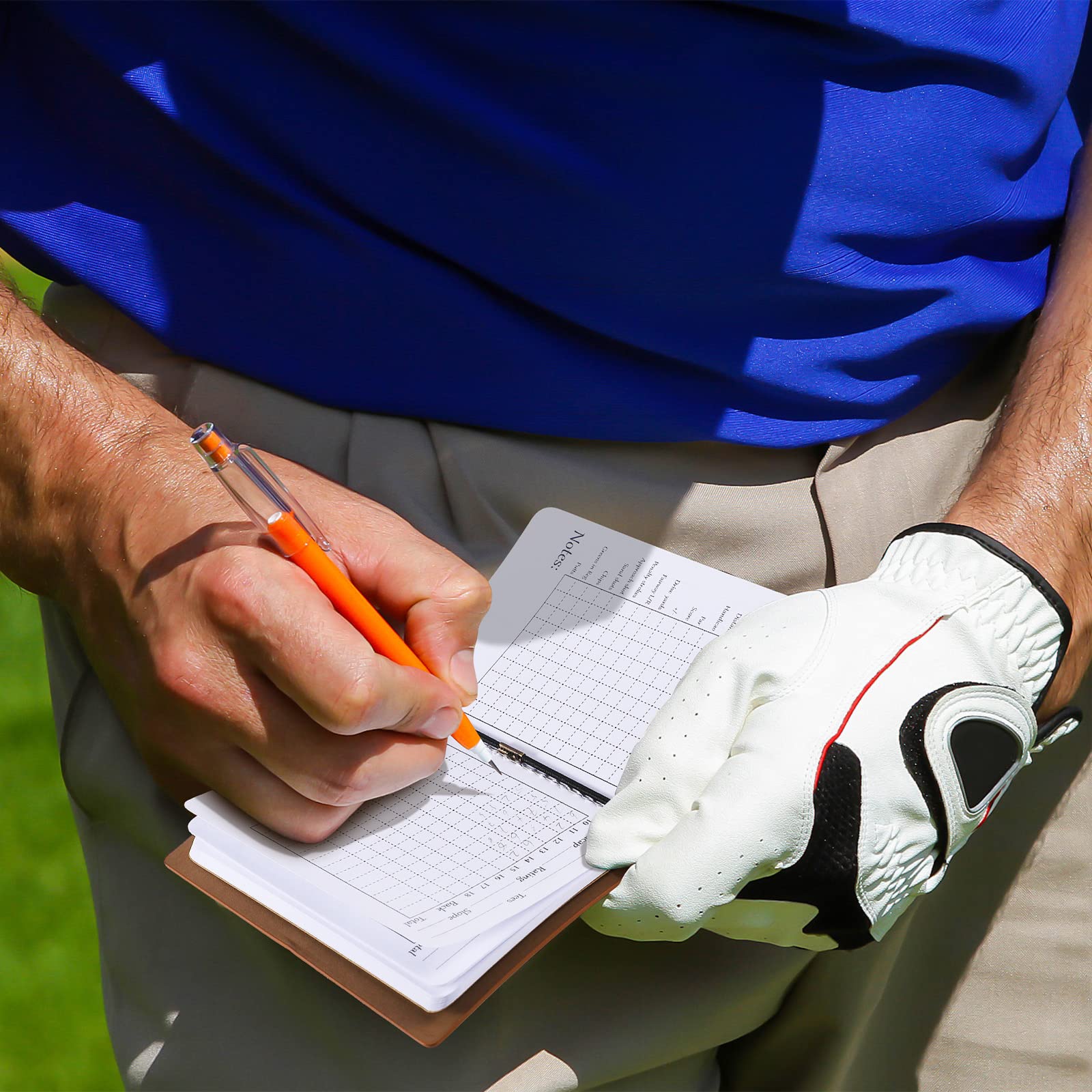Premium Leather Golf Scorecard Book & Yardage Notebook - Golf Journal Notepad for Men & Women - Perfect Christmas Golf Gifts for Golfers - Ideal for Tracking Scores, Yardages & Golf Course Notes During Practice & Tournaments