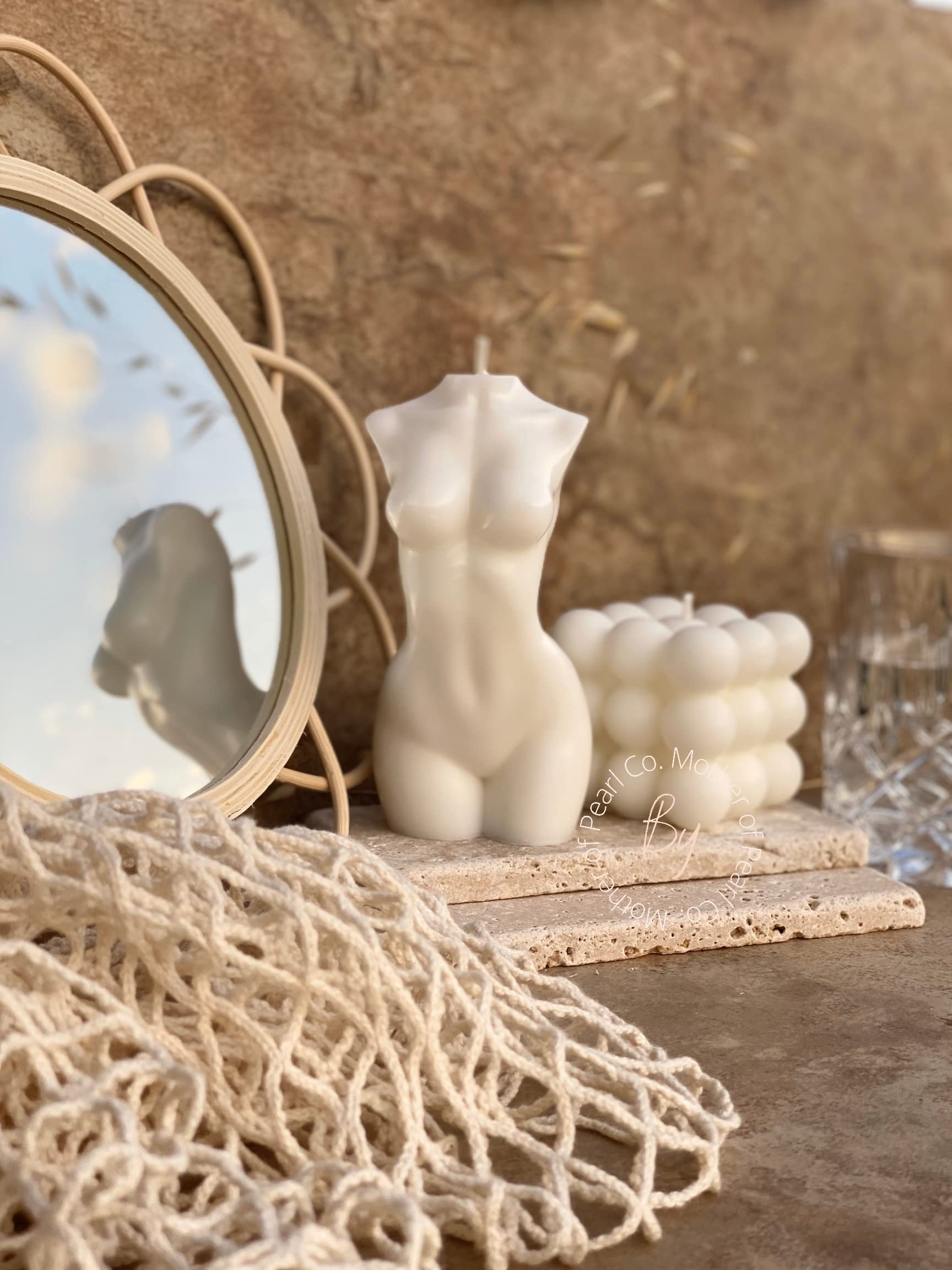 Body Shaped Candle - Elegant Female Statue Home Decor (Small, Dirty Rose) | Romantic Ambiance for Bedroom, Bath & Spa Relaxation