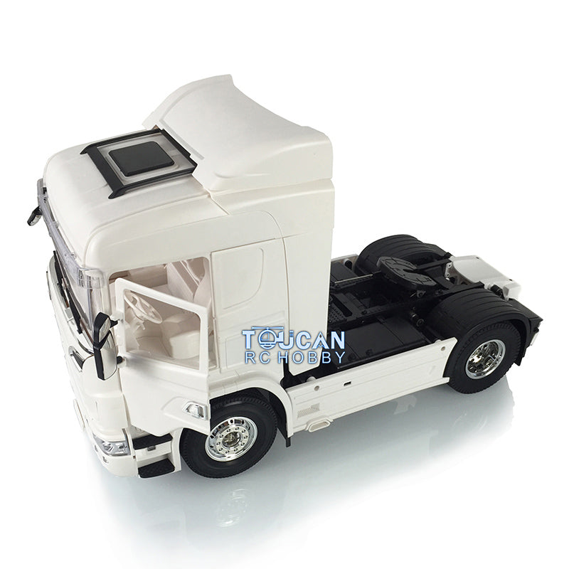 1/14 Scale Unpainted RC Tractor Truck R730 Kit - 4WD DIY Model Car with Cabin Motor & Side Skirt for Hobbyists | Perfect for Off-Road Simulation & RC Car Enthusiasts