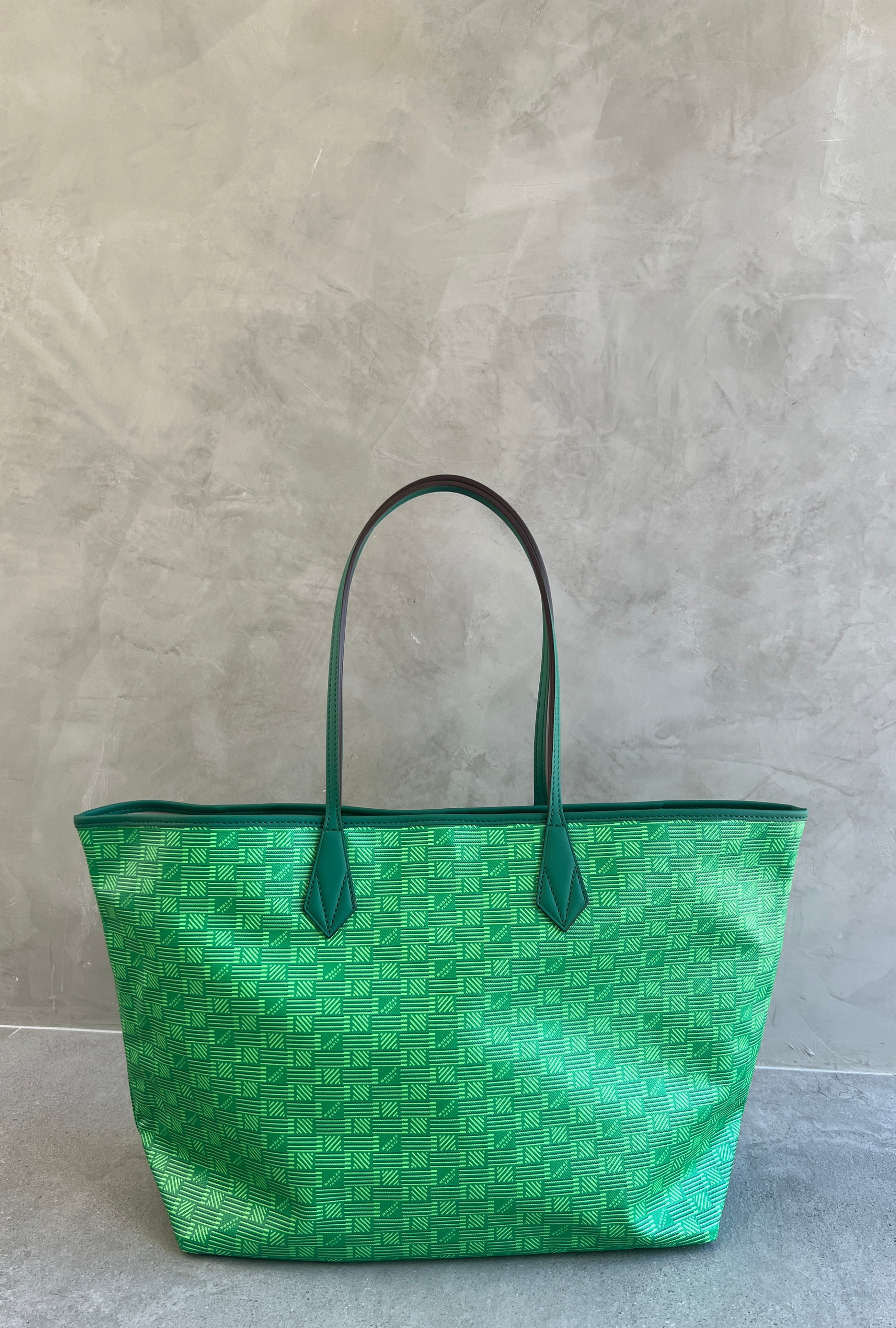 Saint Tropez Open Tote GM Handbag - Large Green Beach Bag for Women | Perfect for Vacation, Poolside & Summer Outings