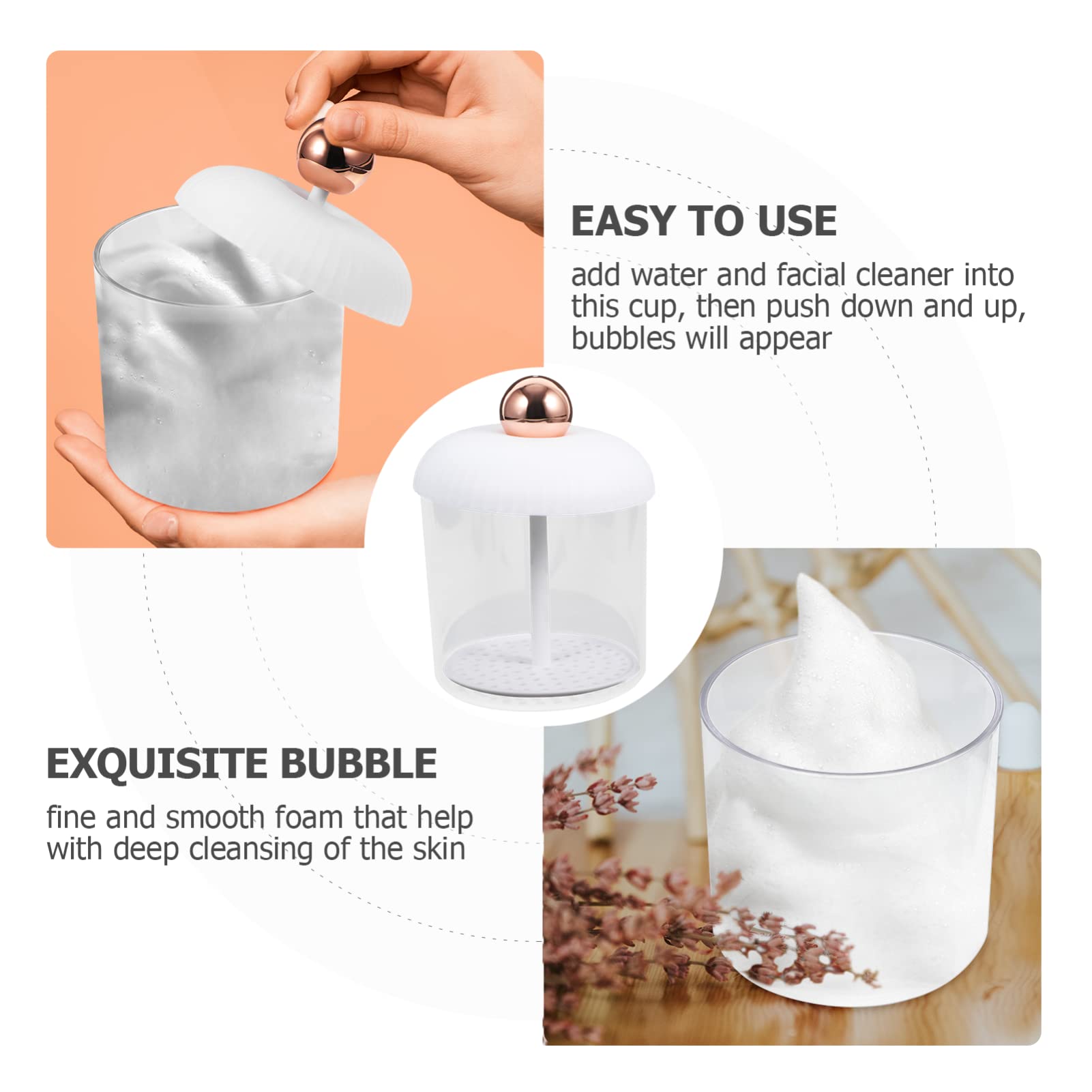 FRCOLOR Bubble Bottle for Face Wash - Foaming Facial Cleanser & Skincare Tool - Whip Lather Maker Cup for Deep Cleansing | Perfect for Daily Skincare Routine & Spa Treatments