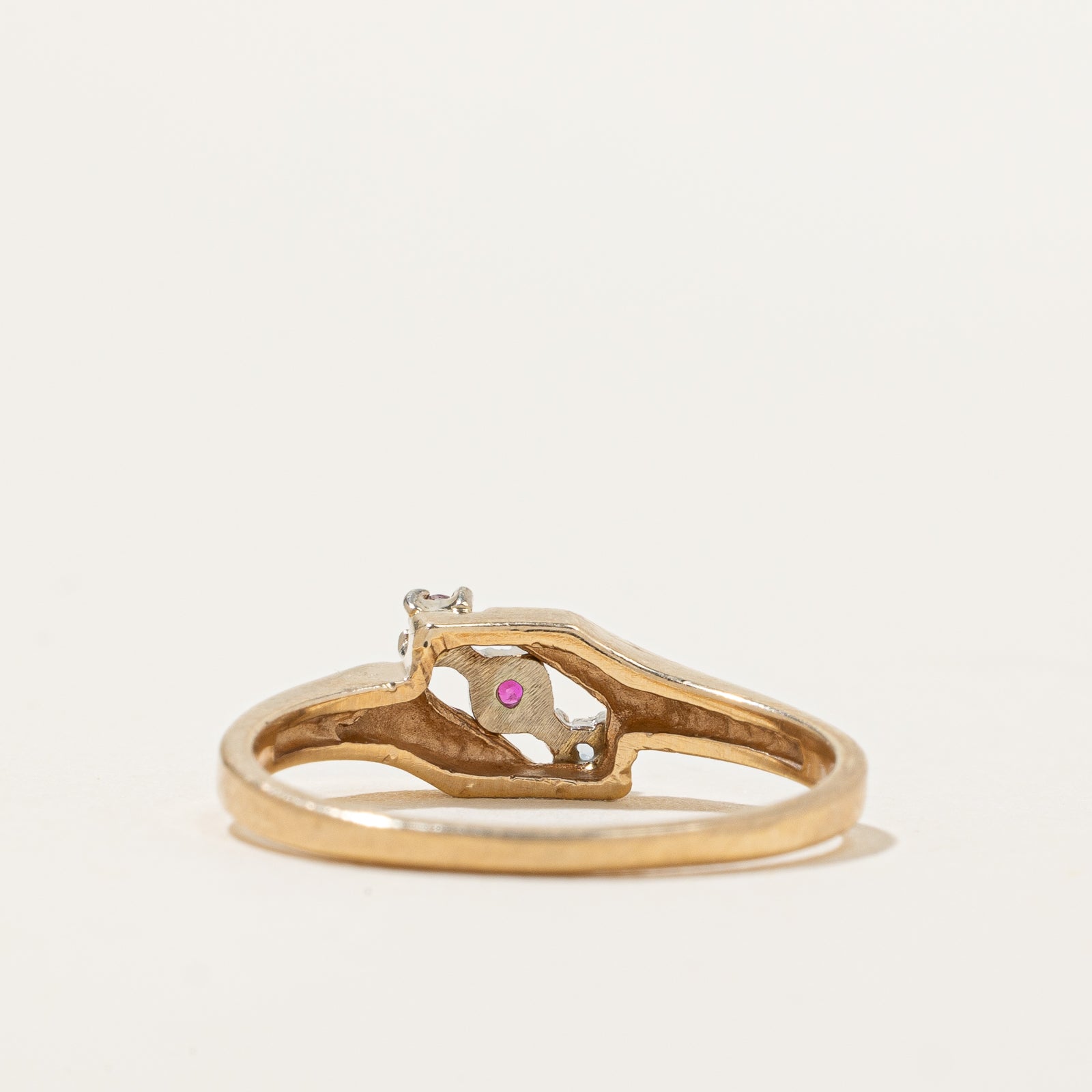 0.08ctw Diagonal Multi Gemstone Ring - Size 6 | Elegant Stackable Jewelry for Women | Perfect for Everyday Wear, Date Nights & Special Occasions