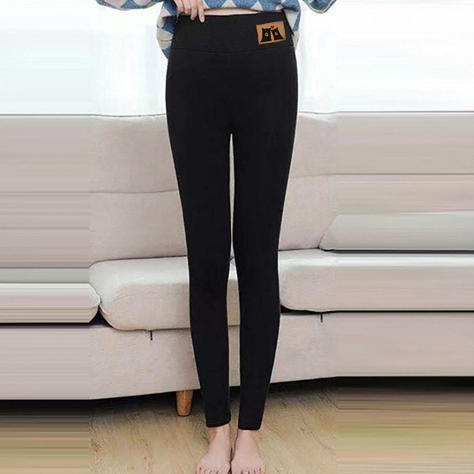Women's Plus Size Winter Fleece Lined Leggings - High Waisted Thermal Pants for Cold Weather