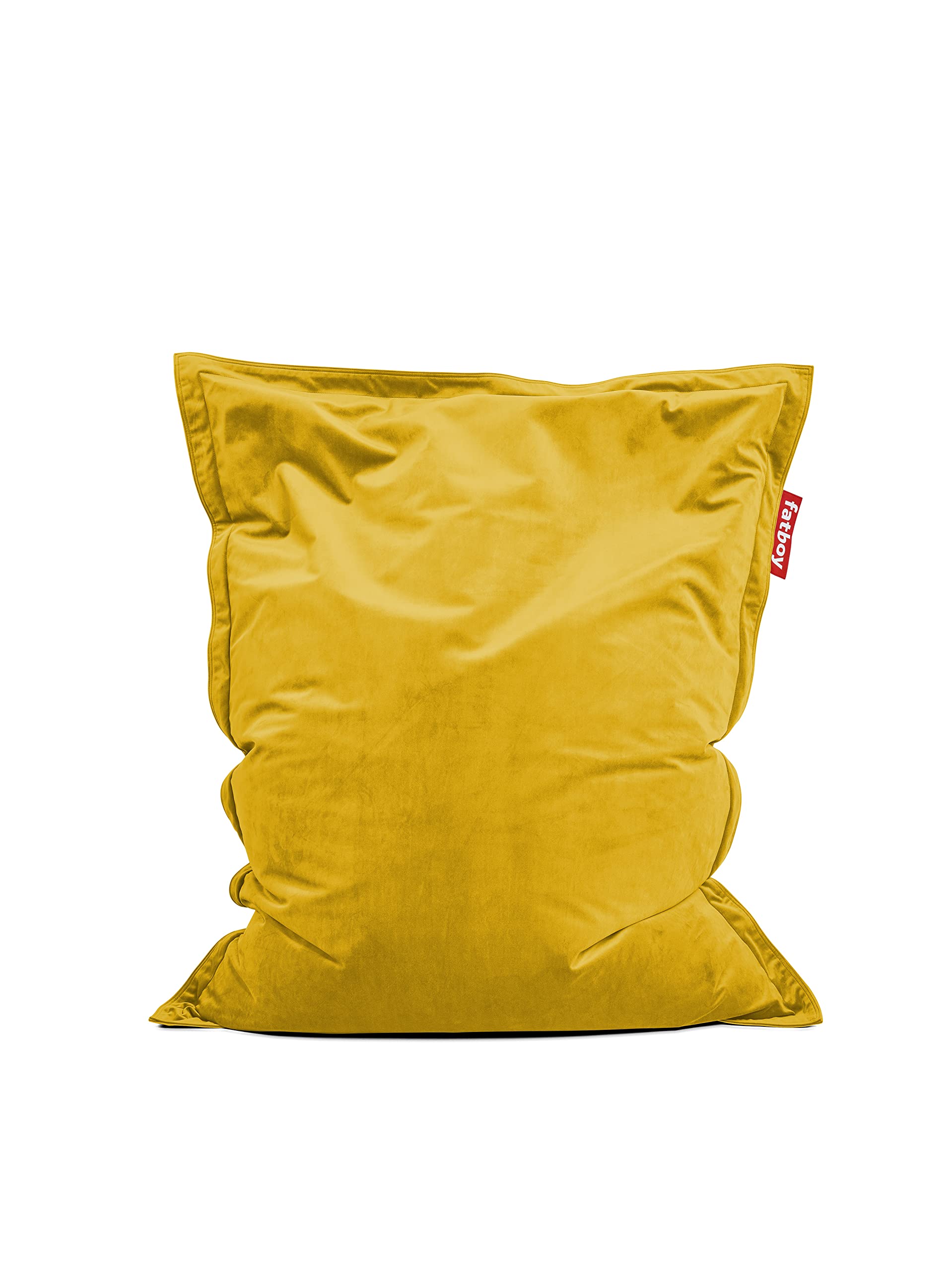 Fatboy Original Slim Recycled Velvet Bean Bag Chair - Gold Honey | Eco-Friendly Lounge Seating for Living Room, Bedroom & Game Room | Comfortable Modern Accent Chair for Teens & Adults