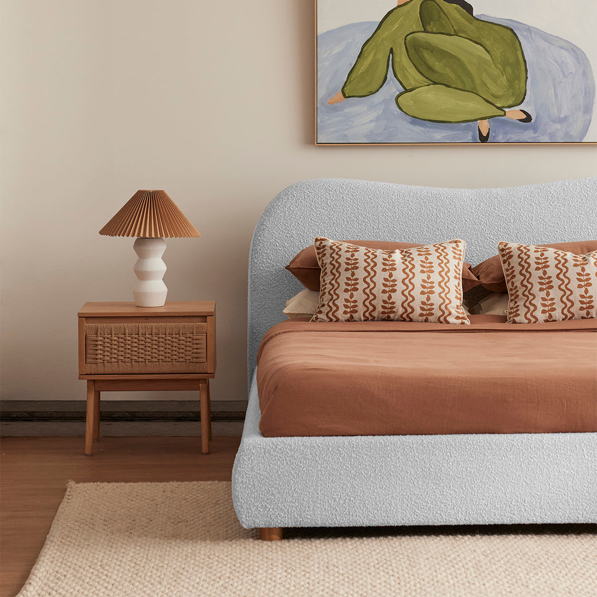 Haven Range Sky Grey Boucle Fabric - Soft & Luxurious Upholstery Material for Sofas, Chairs & Home Decor | Perfect for Modern Living Rooms & Cozy Spaces