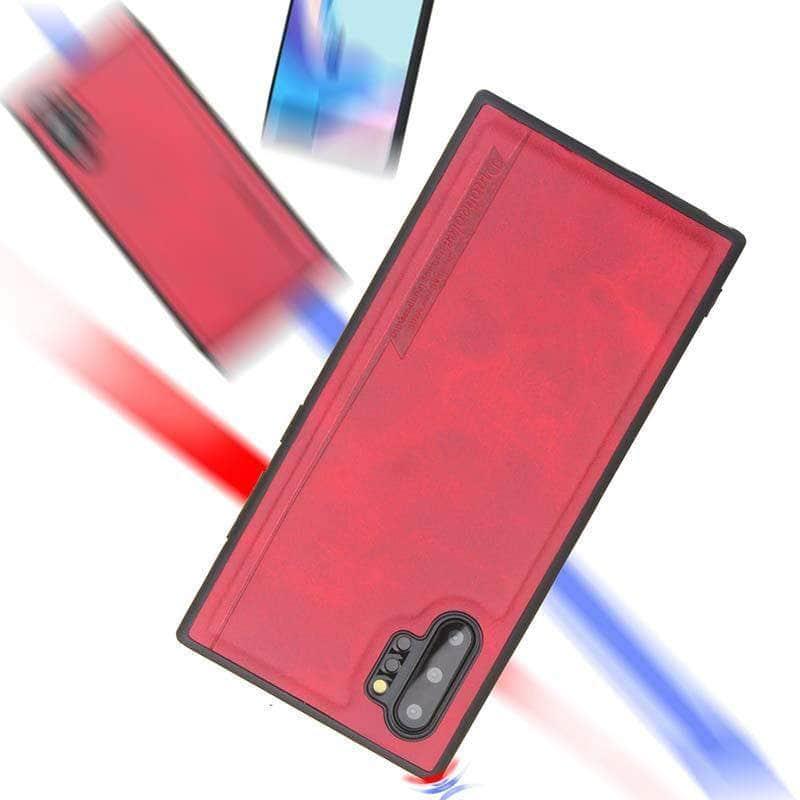 Samsung Galaxy Note10 Plus Case - Premium PU Leather & TPU Silicone Hybrid Shockproof Phone Cover with Slim Protection - Perfect for Work, Travel, and Everyday Use