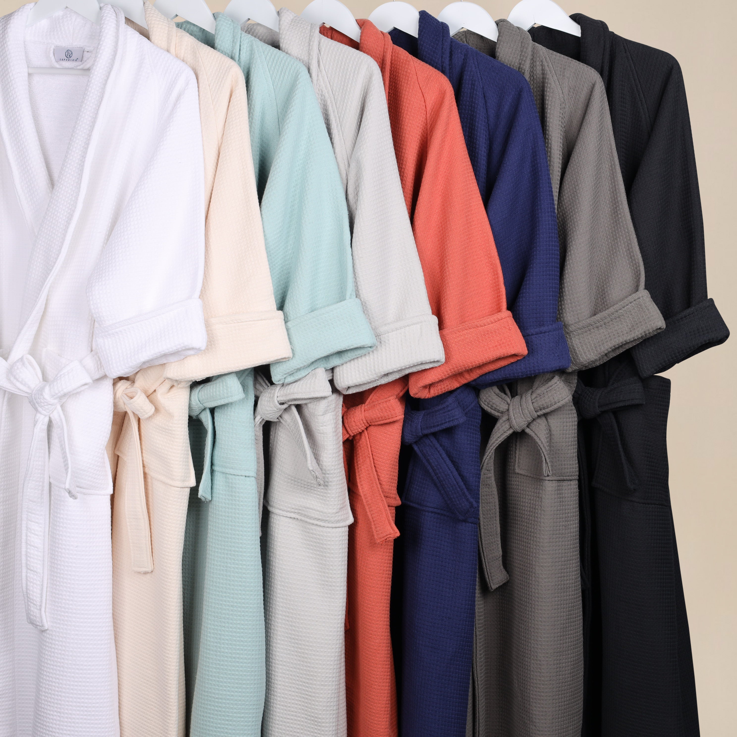 Premium Waffle Weave Cotton Bathrobe - Ultra Soft, Lightweight & Oversized Unisex Robe for Men & Women | Perfect for Spa, Lounge & Post-Shower Comfort