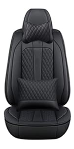 Premium Universal Car Seat Covers - 2-Piece Set for Volvo V50 (2004-2010) | Durable Leather Protection & Comfort Cushion | Black/Beige | Perfect for Road Trips & Daily Commutes