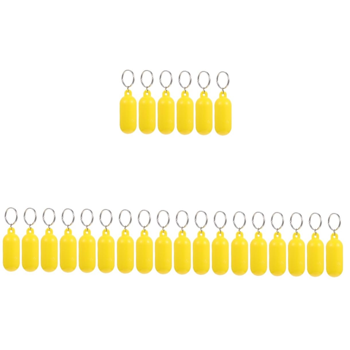 GOOHOCHY 4 Sets Marine Floating Keychains - Waterproof Boat Keyrings with Oval Tube Float (6pcs x 4) for Sailing, Kayaking, Fishing & Water Sports Accessories