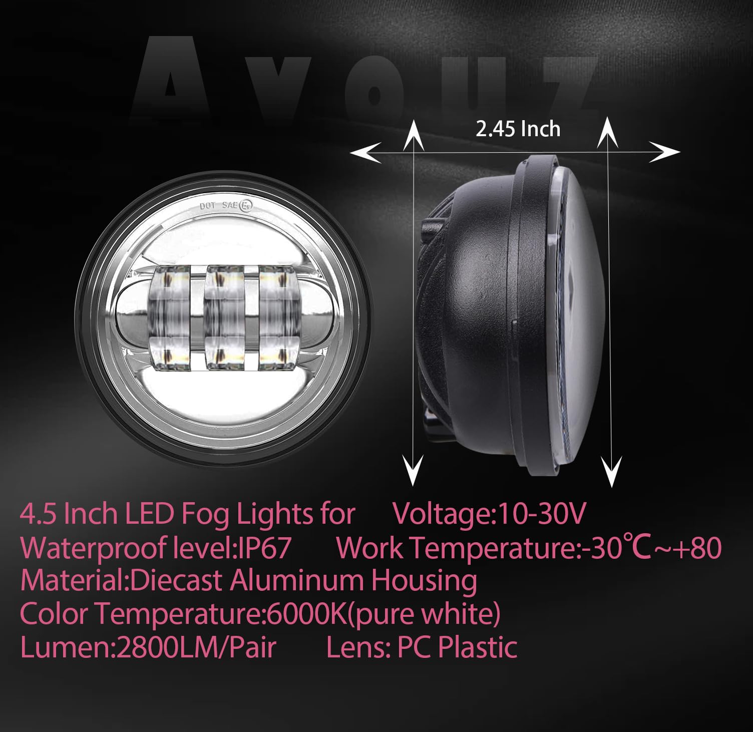 7 Inch LED Motorcycle Headlight & 4.5