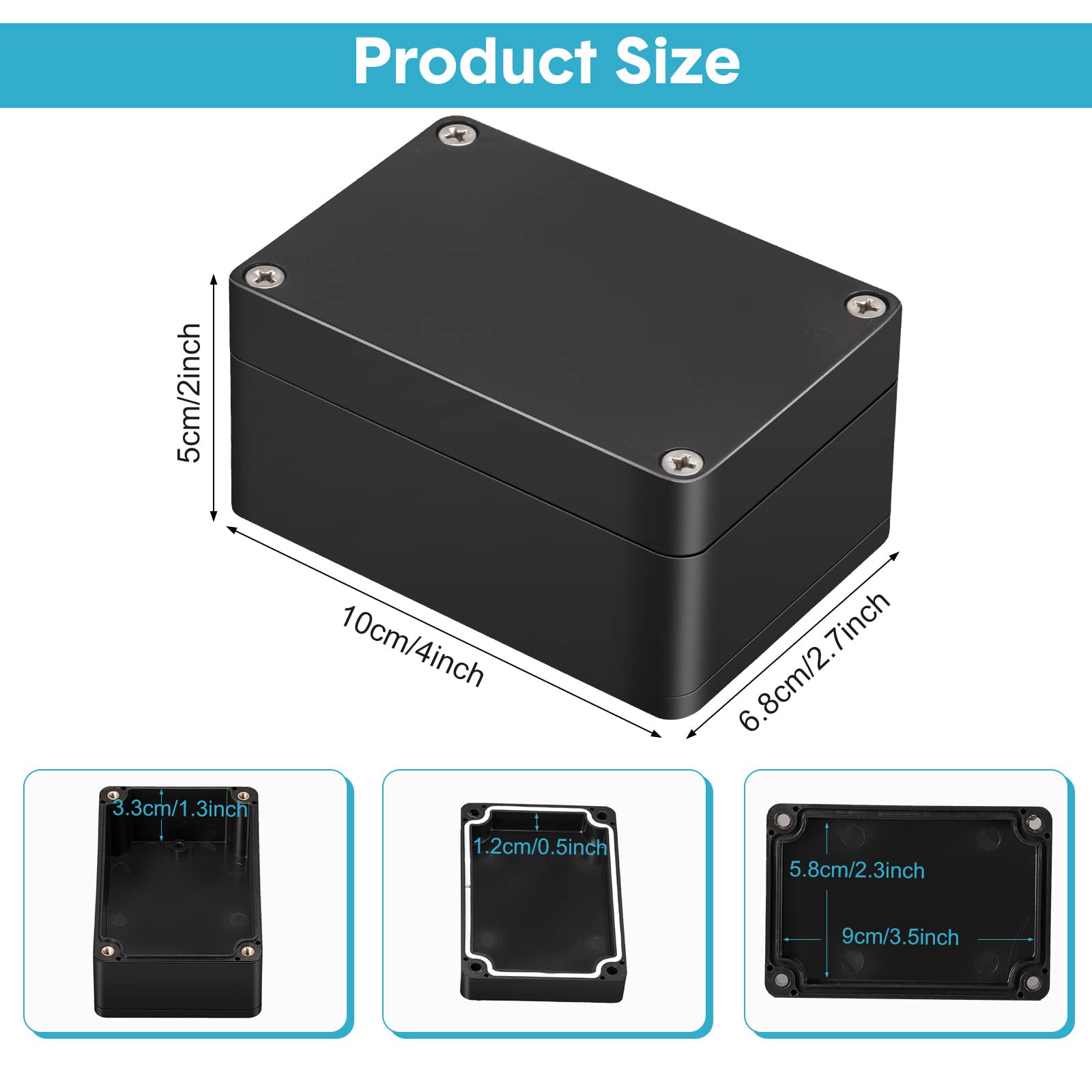 8-Piece Waterproof Electrical Junction Box Set - 3.94