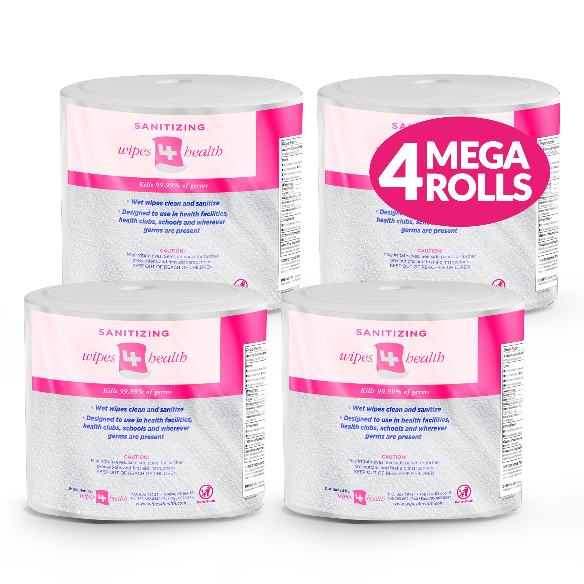 Wipes4Health Sanitizing Wipes - 4000 Unscented Disinfecting Wipes (8