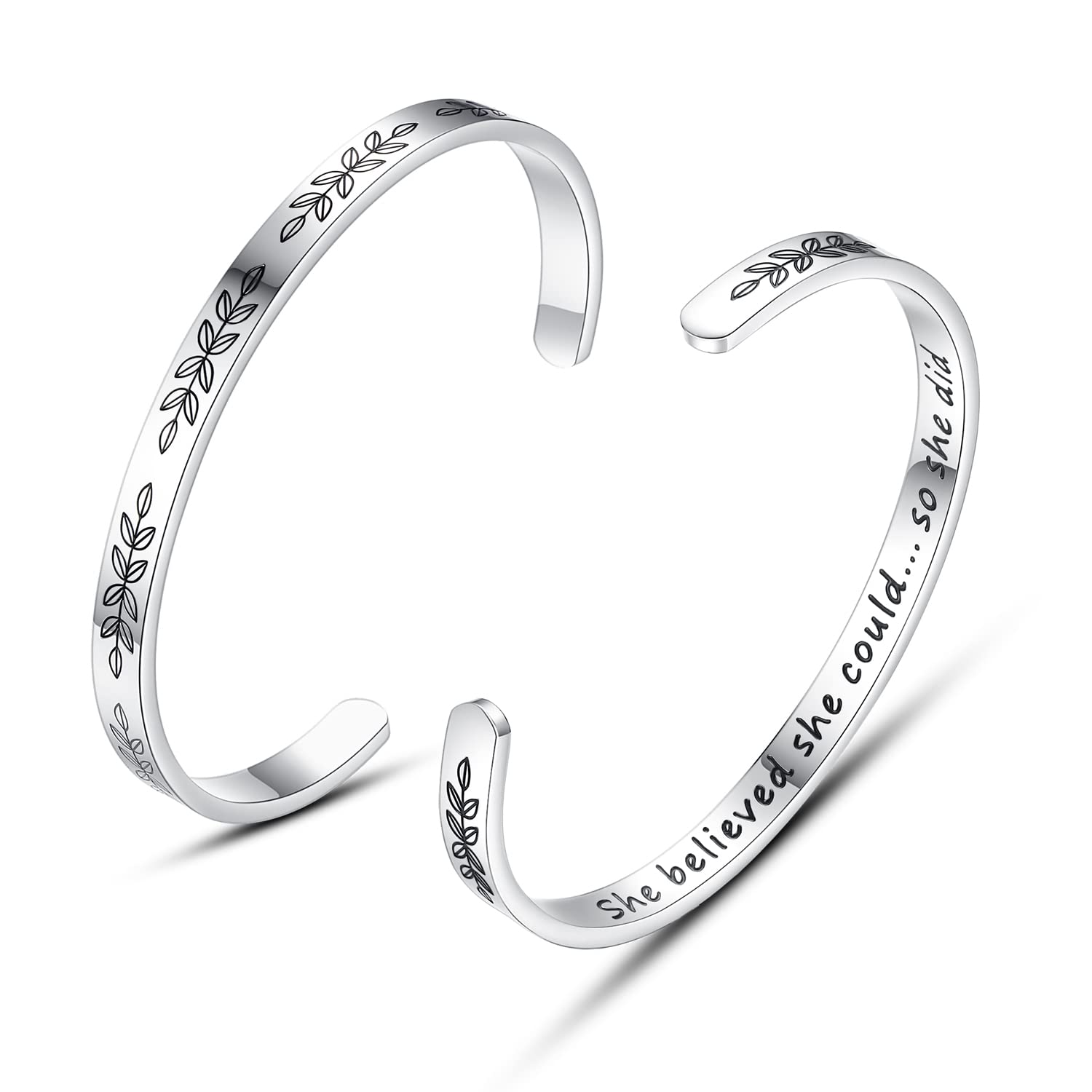 Personalized TONY & SANDY Cuff Bracelets for Women & Teen Girls - Best Friend Sister Mom Daughter Gift - Engravable Birthday Mother's Day Christmas Jewelry - Perfect for Everyday Wear, Special Occasions & Gifting