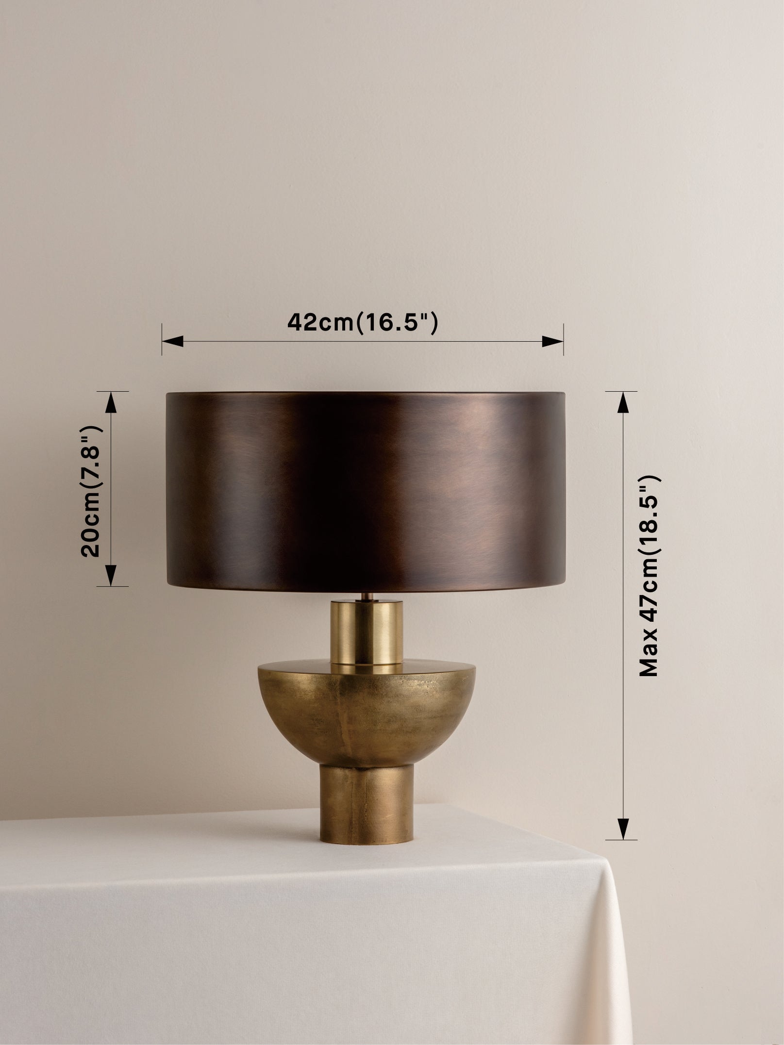 Vintage Brass Table Lamp with Bronze Shade - Classic Home Decor for Living Room, Bedroom & Office Lighting