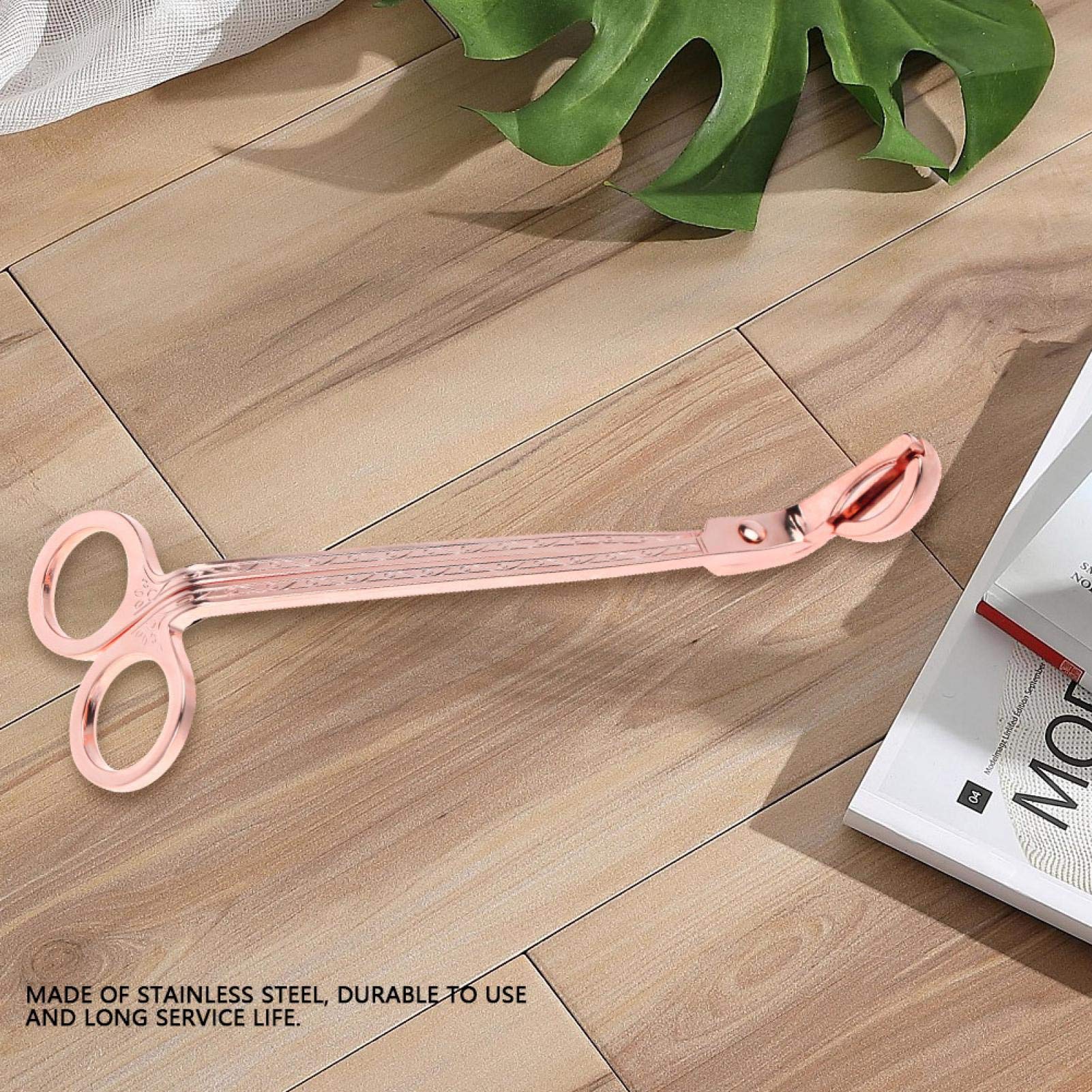 Premium Metallic Candle Wick Trimmer - Stainless Steel Candle Accessories with Ergonomic Handle for Home, Spa & Gift Use (Elegant Pink) - Perfect for Candle Care, Relaxation & Family Gatherings