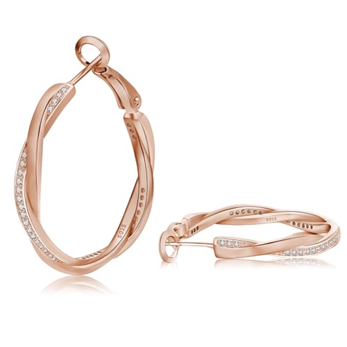 e#rose gold hoops-30mm