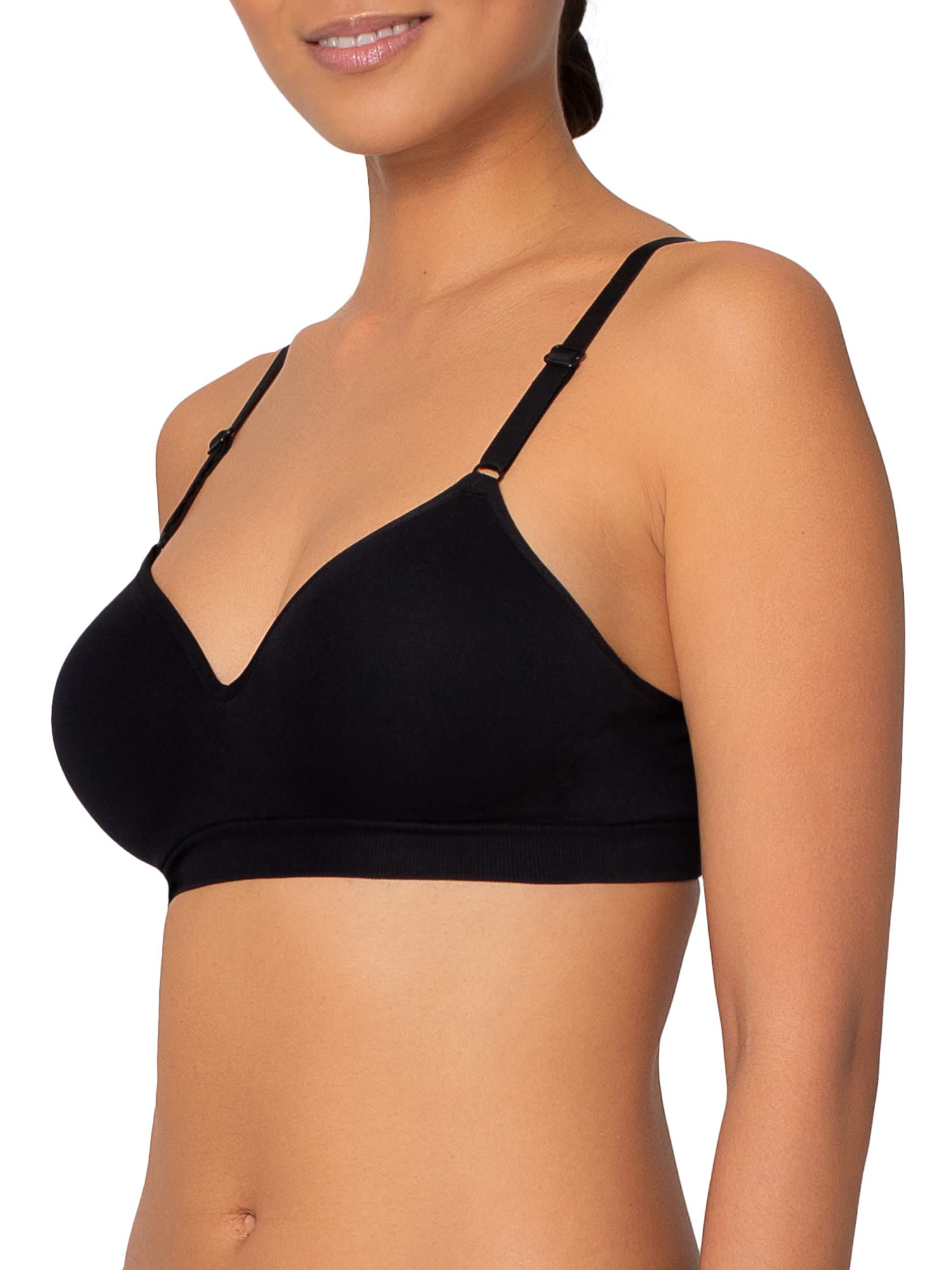 Fruit of the Loom Women's Seamless Wire Free Push-up Bra - Comfortable Support for Everyday Wear, Yoga & Lounge