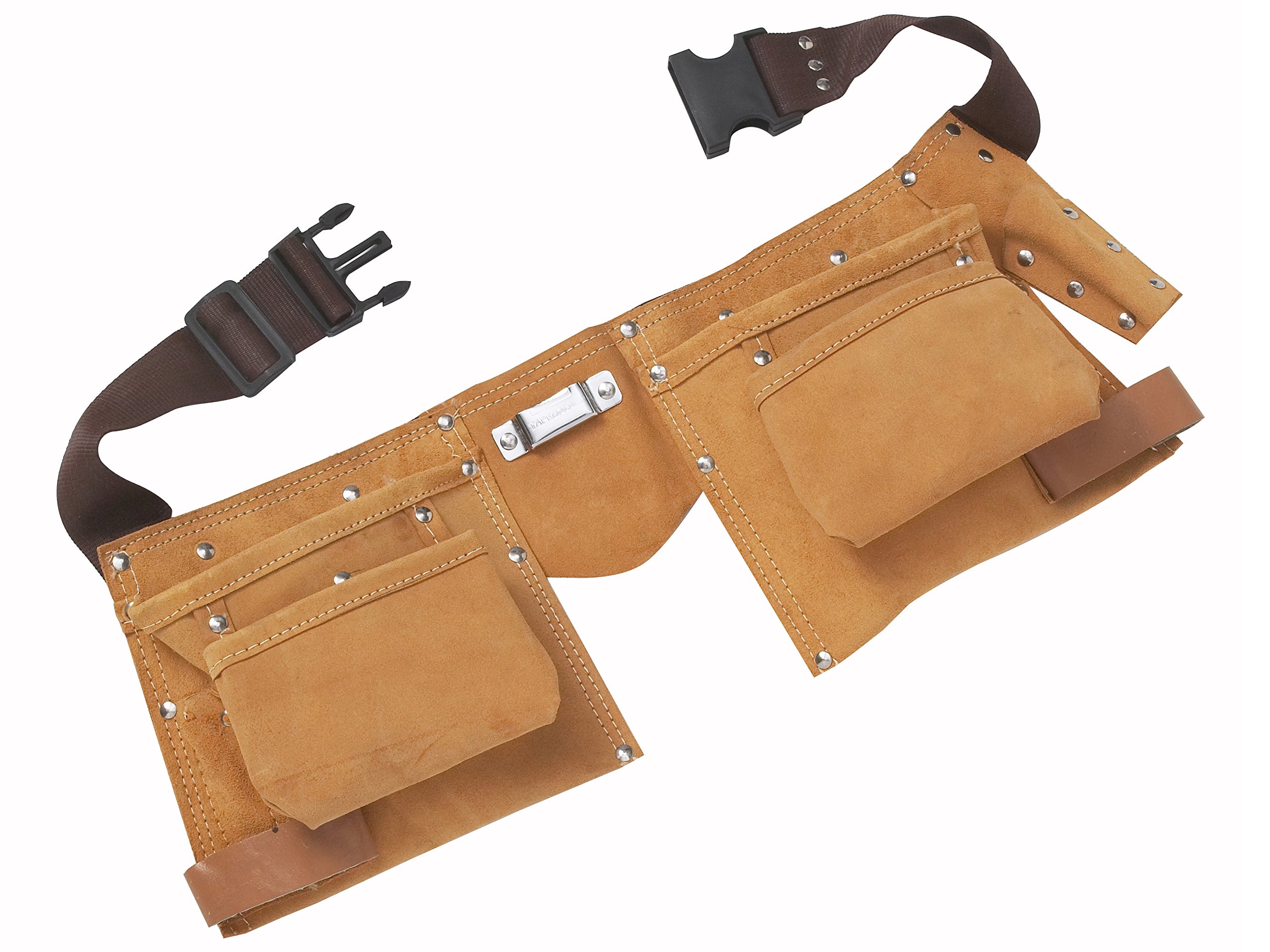 Bluespot 16332 Premium Leather Double Tool Belt for Construction & Carpentry - Heavy Duty Work Belt with Multiple Pockets for Tools & Accessories | Perfect for Builders, Contractors & DIY Home Improvement Projects