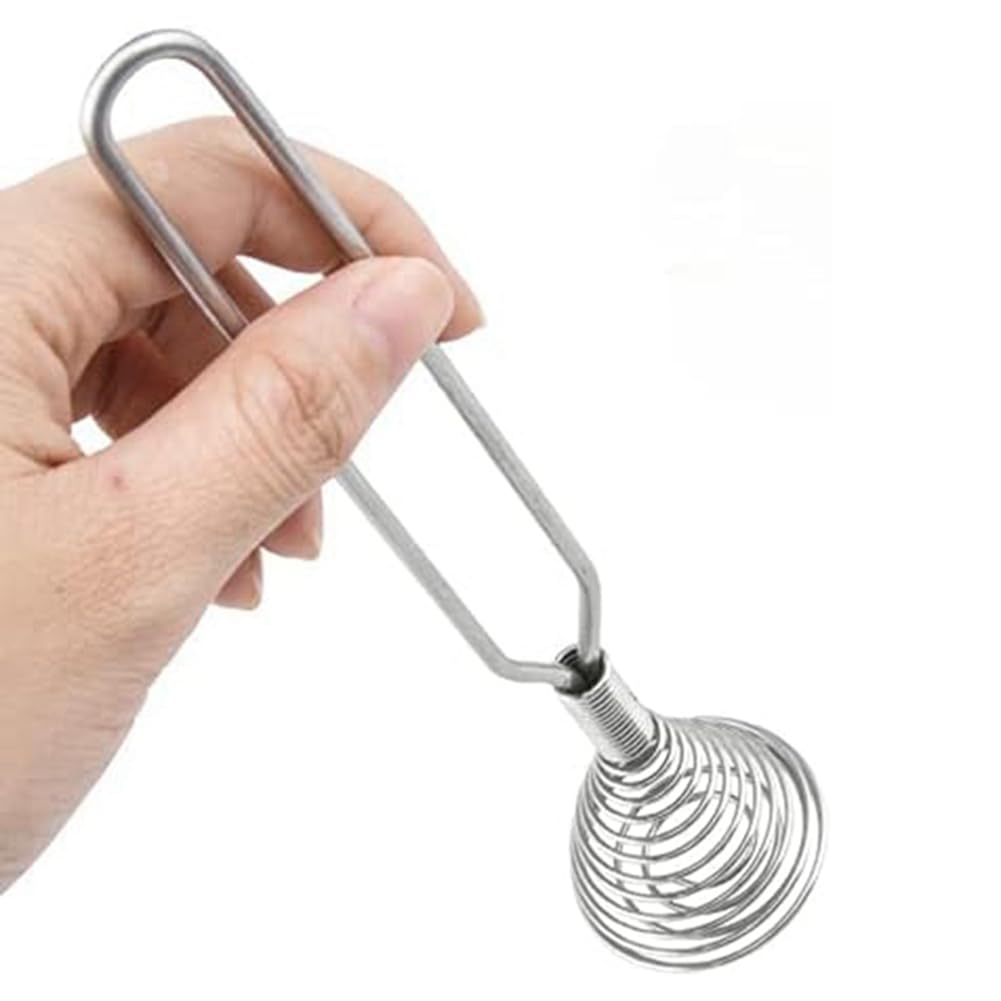 Stainless Steel Spring Coil Whisk - Hand Mixer for Cream, Eggs & Baking - Durable Kitchen Tool for Mixing, Beating & Whipping - Perfect for Baking, Cooking & Dessert Making