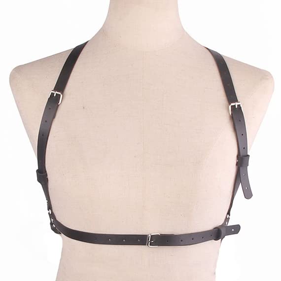 Stylish Punk PU Leather Layered Belly Harness Waist Chain - Gothic Body Jewelry for Women, Rave Festival Accessories, Gothic Belly Chain Belt for Clubwear and Costume Parties