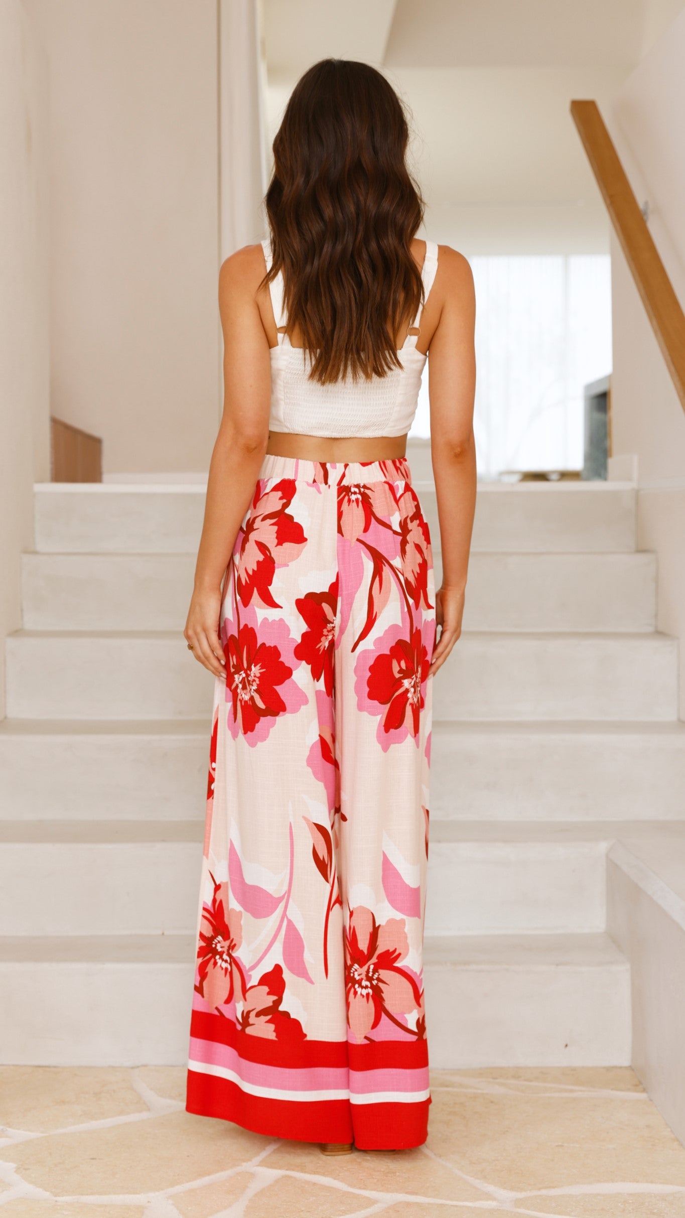 Aurelia Pants for Women - Floral Rosabel Print High Waisted Trousers | Comfortable Stretch Fabric for Work, Office & Casual Wear