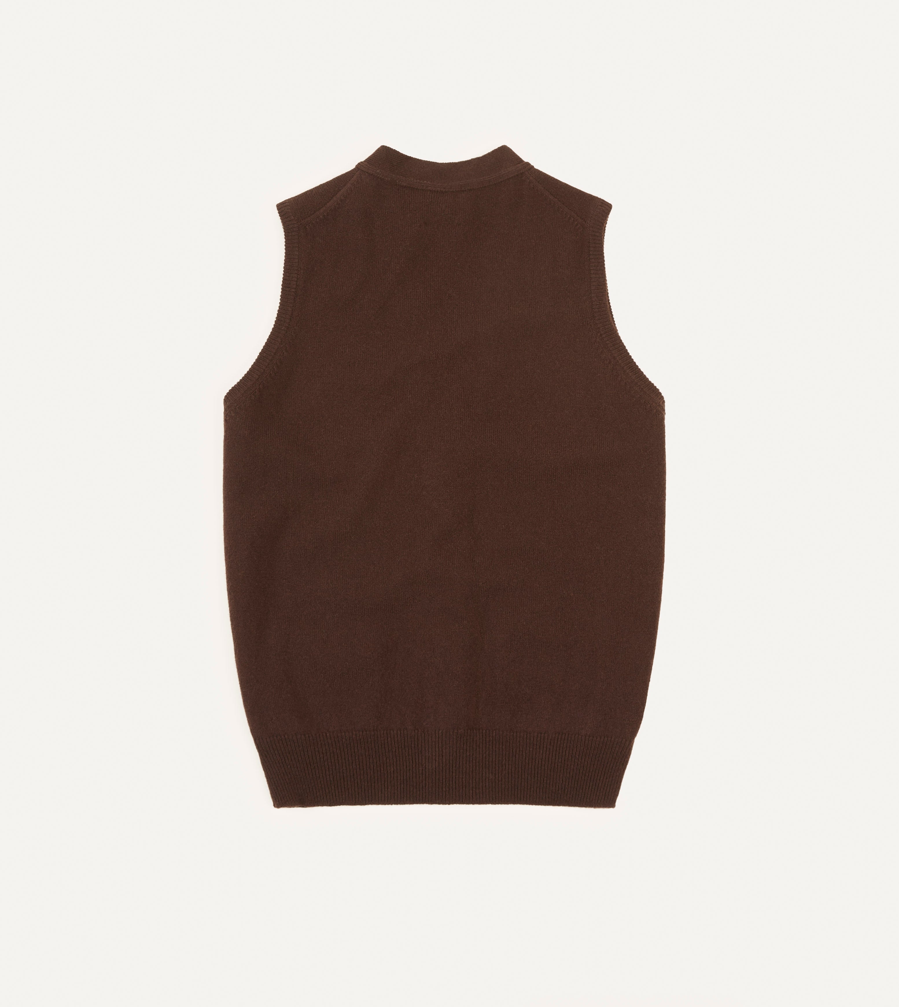Soft Brown Lambswool Sleeveless Cardigan for Women - Cozy Lightweight Open Front Sweater - Perfect for Layering in Fall, Winter & Spring