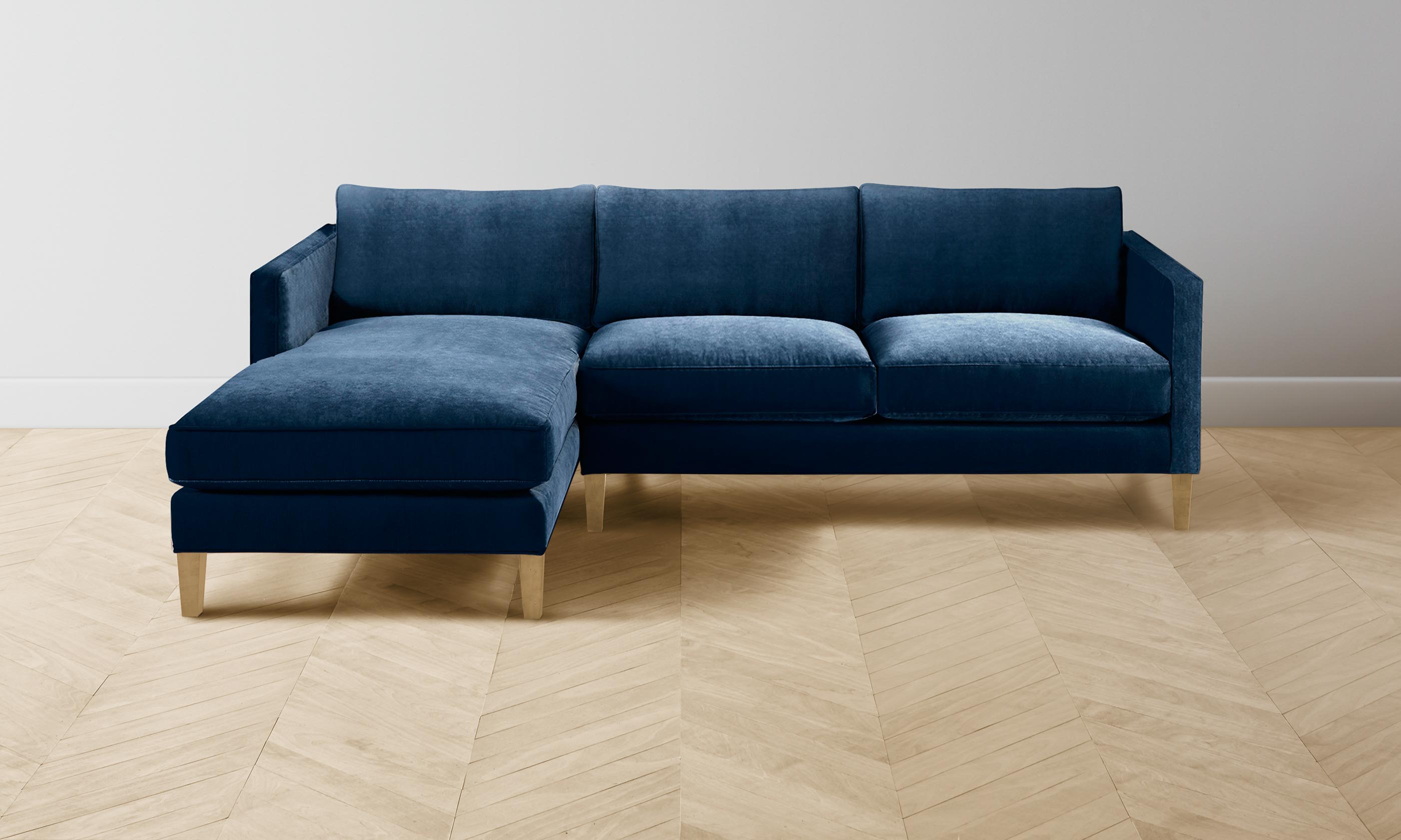 The Crosby Sectional Sofa - Luxurious Performance Velvet in Sapphire Blue - Perfect for Living Rooms, Lounges & Home Theater Seating