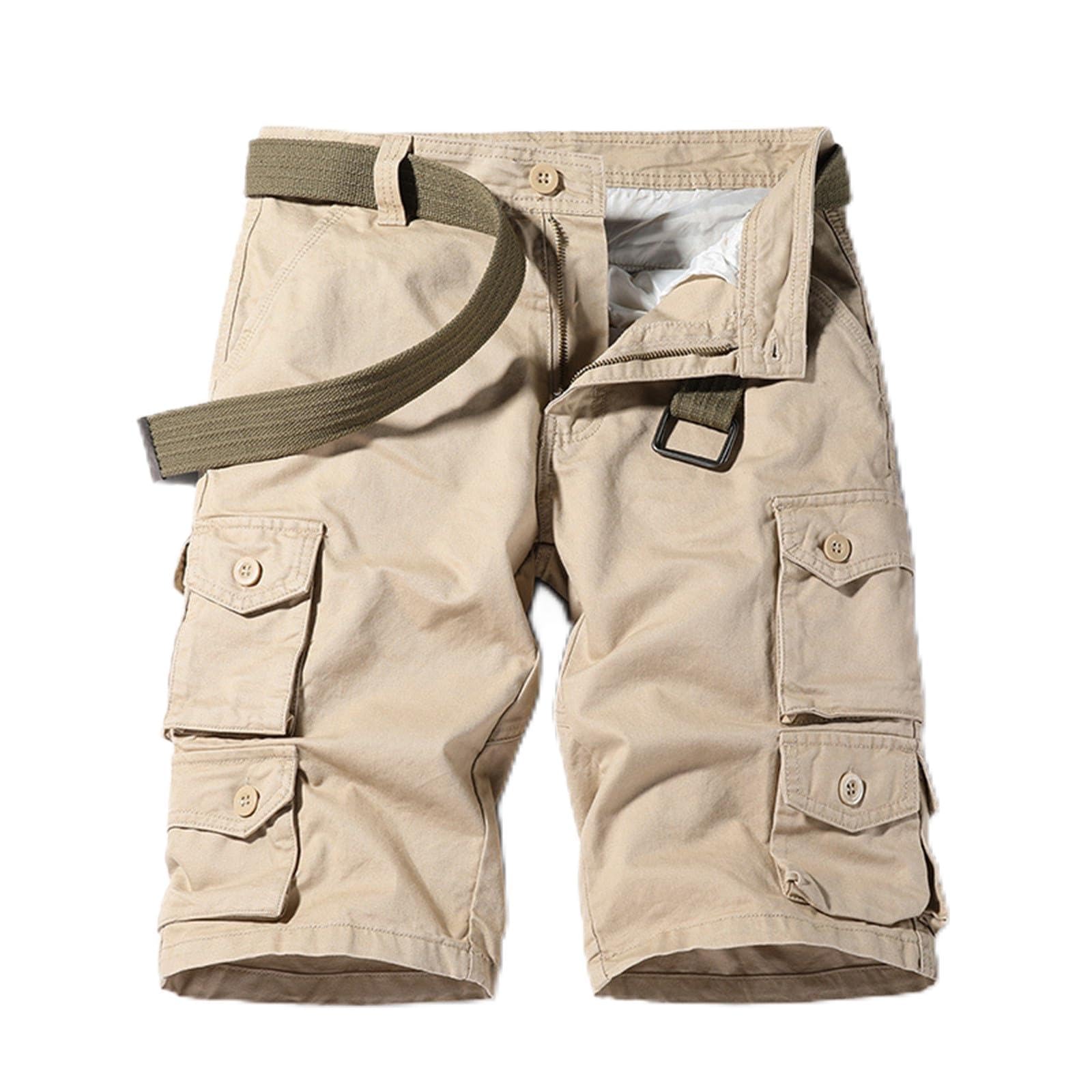 Men's Casual Cargo Shorts - Lightweight Cotton Breathable Outdoor Hiking Shorts with Multiple Pockets | Perfect for Summer, Travel, Camping & Everyday Wear