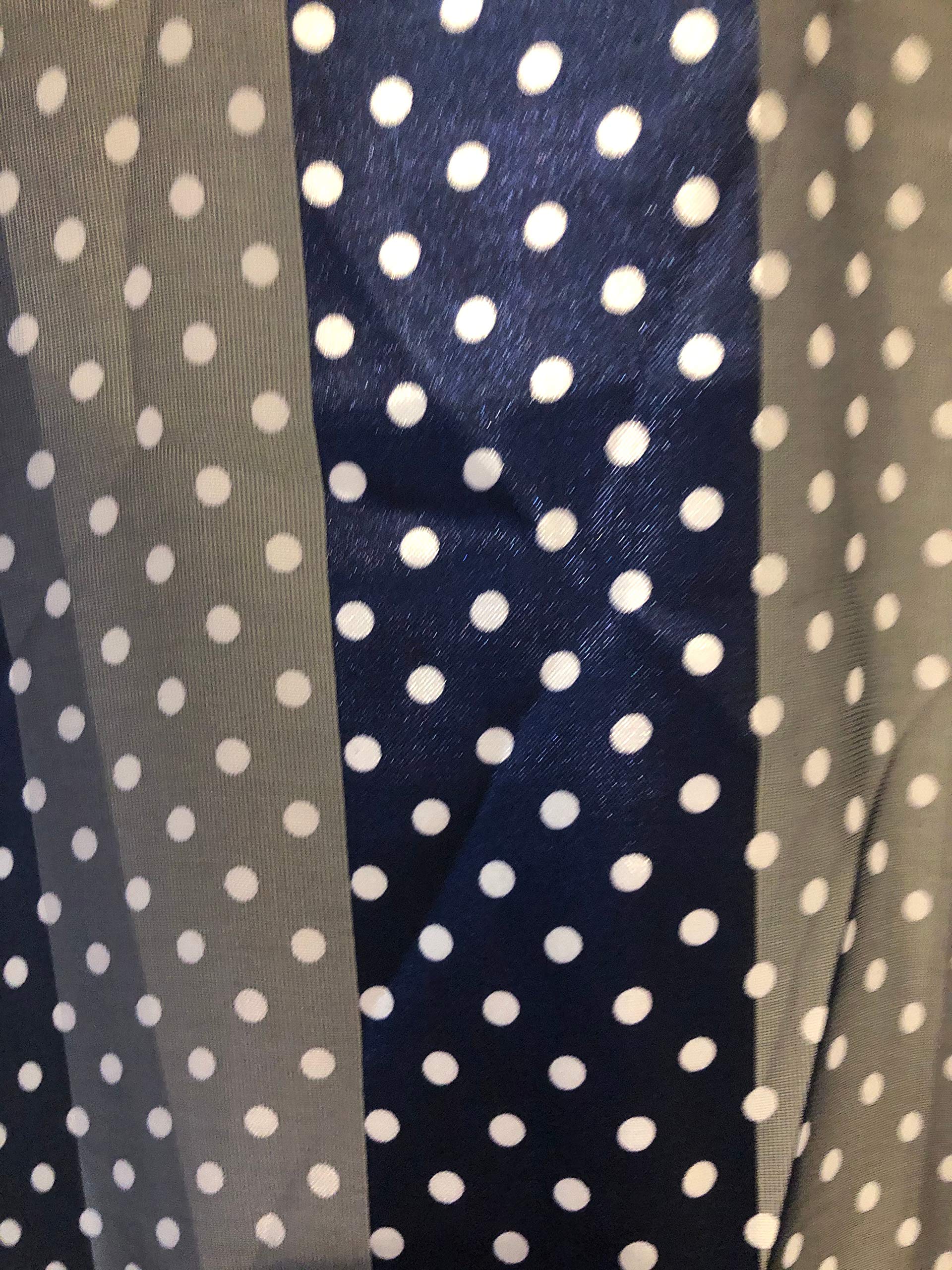 Elegant Navy & White Polka Dot Thin Scarf for Women - Soft & Stylish Accessory for Outfits, Gifts, and Everyday Wear