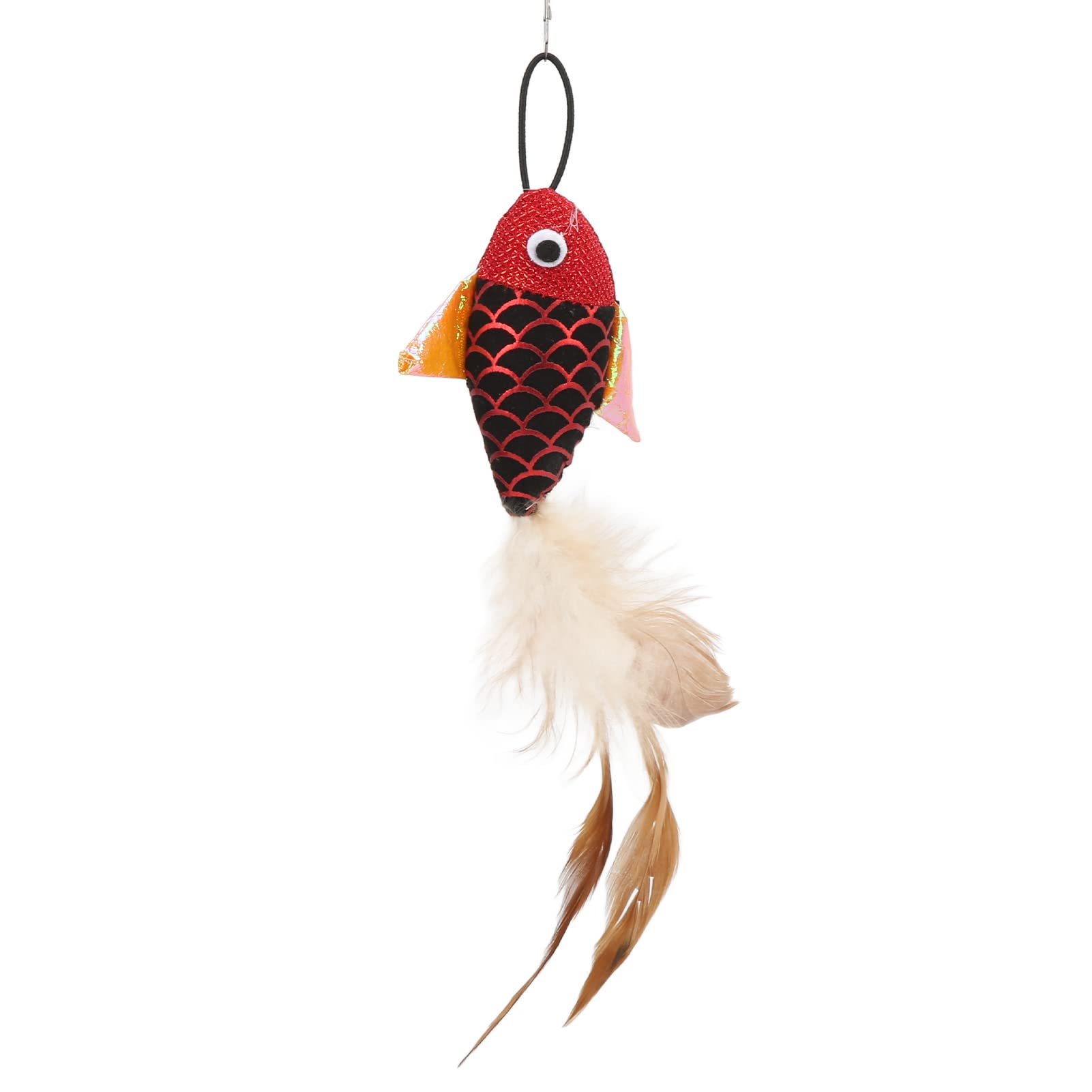 Interactive Cat Feather Teaser Wand Toy - Retractable Fishing Pole with Red Fish for Exercise & Play | Fun Indoor/Outdoor Cat Exercise Toy for Kittens & Adult Cats | Perfect for Playtime, Training & Bonding