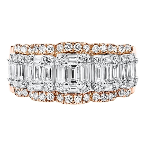 14k Yellow Gold Diamond Baguette Wave Stackable Wedding Band Ring for Women - Perfect for Bridal Sets, Anniversary Gifts & Everyday Elegant Jewelry