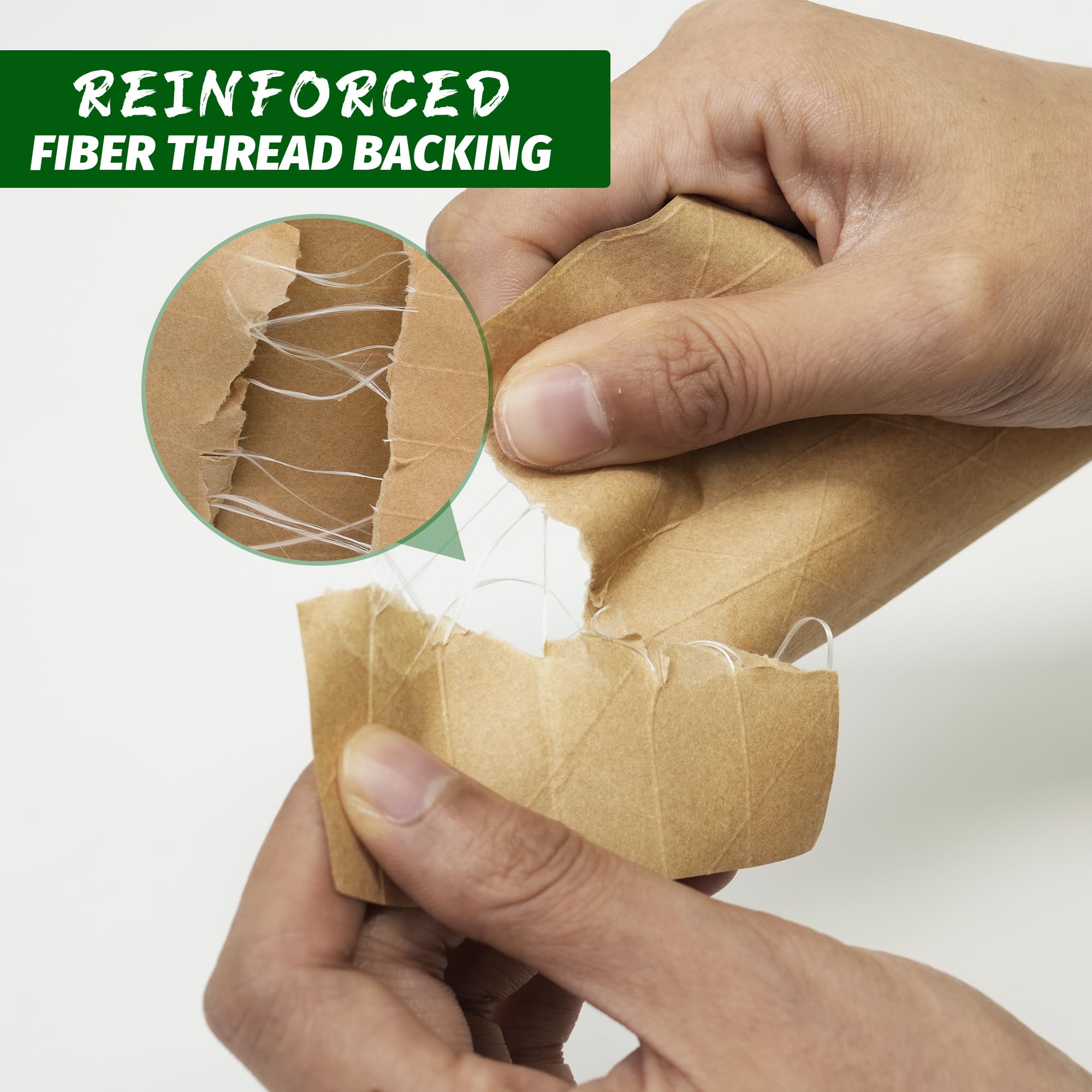 Eco-Friendly Water Activated Tape 2inch x 165ft - 24 Rolls (1320 Yards Total) | Heavy Duty Reinforced Packing Tape for Shipping & Moving | Brown Kraft Gum Tape with Writable Surface | Perfect for E-Commerce, Warehouse & Logistics Packaging