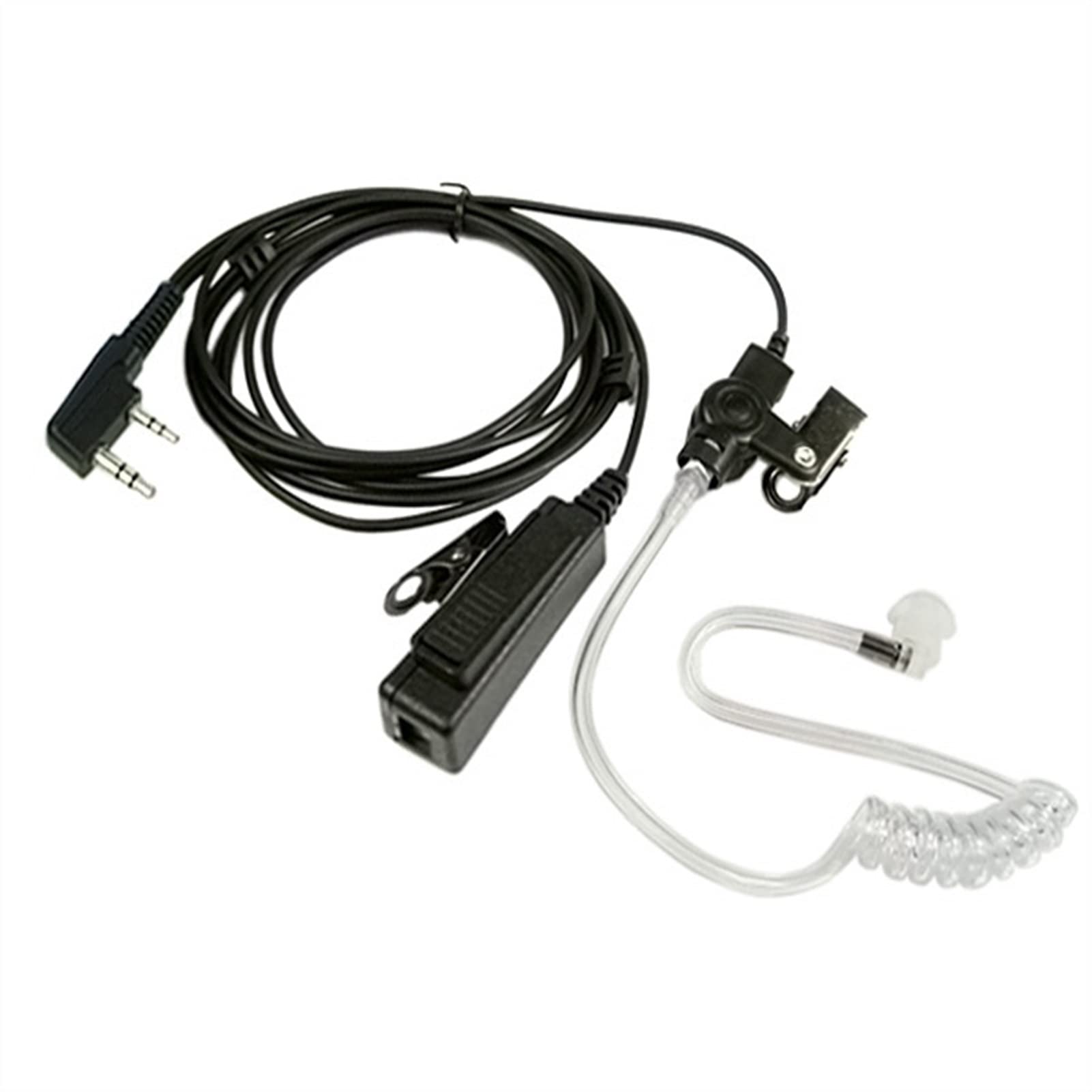 BMINO Portable Two-Way Radio Earpiece Headset with PTT Microphone - Compatible with Kenwood & Baofeng Walkie-Talkies for Security, Construction & Outdoor Adventures