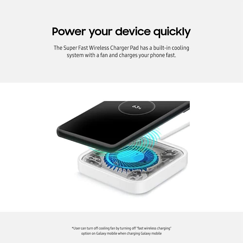 Samsung 15W Fast Wireless Charger Pad - Qi Certified for Galaxy S23/S22/S21, iPhone 15/14/13, AirPods - Compact Design with LED Indicator & USB-C Cable Included (2024 US Version, Gray) - Perfect for Home, Office & Nightstand Charging