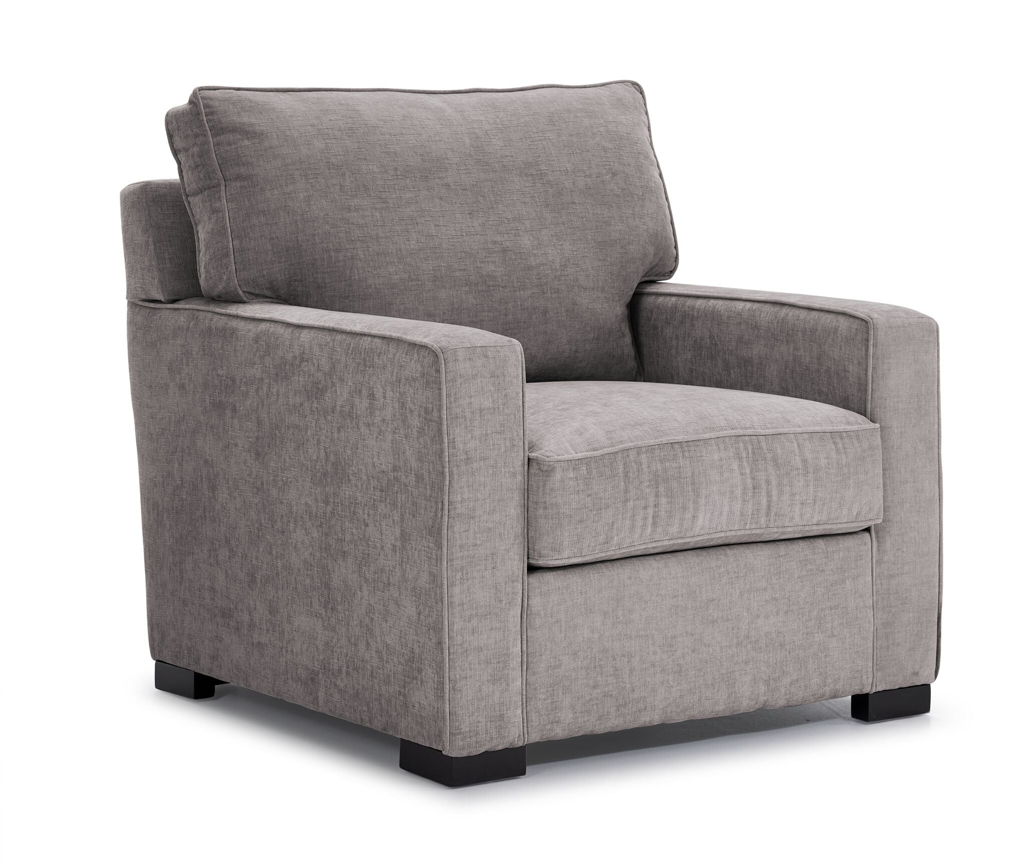 Charlotte Chair in Smoke Gray - Modern Accent Chair for Living Room, Bedroom, or Office - Comfortable Upholstered Lounge Chair with Sturdy Metal Legs