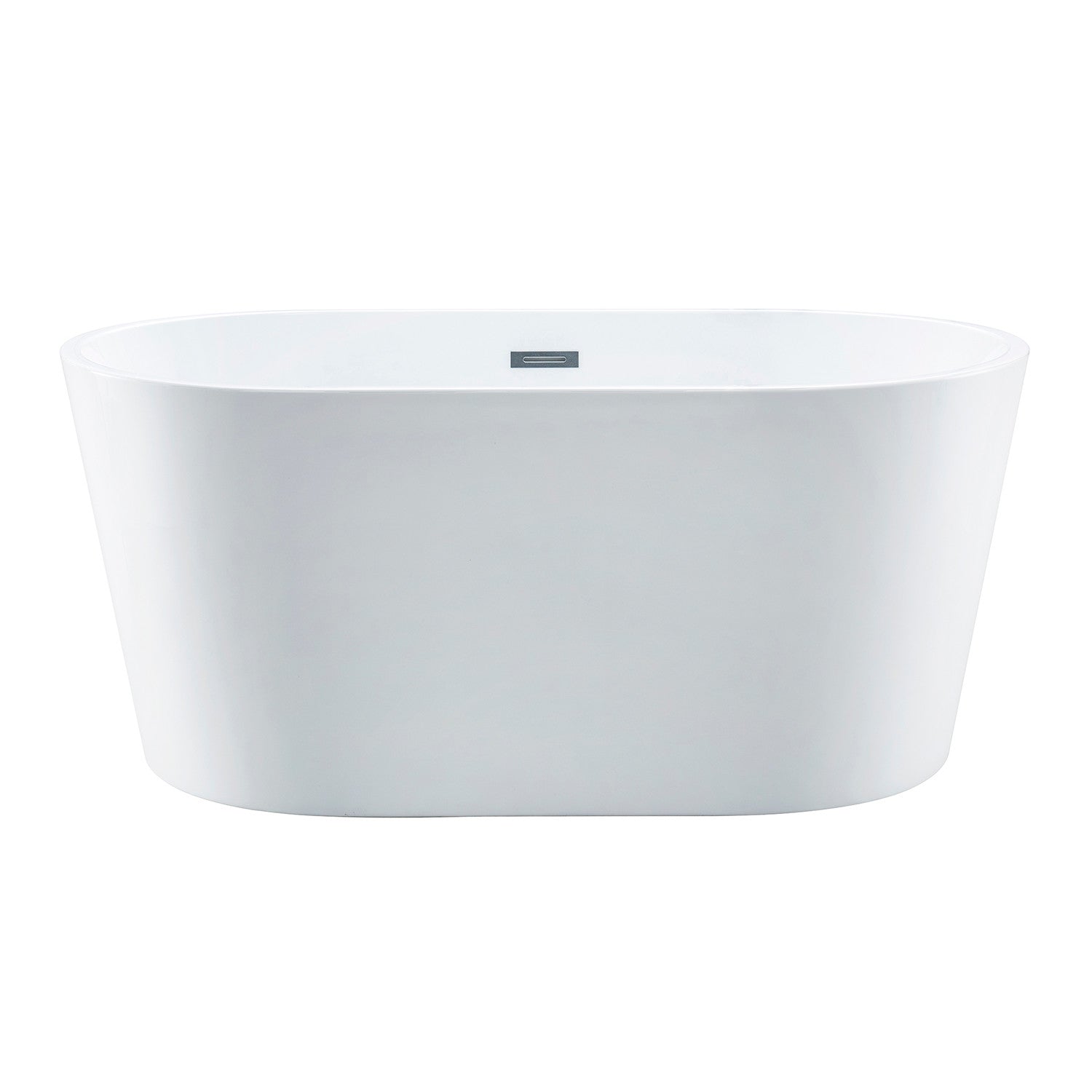 Aqua Eden VTDE533023 53-Inch Freestanding Acrylic Oval Bathtub with Drain - Glossy White - Luxury Soaking Tub for Spa, Bathroom, and Relaxation at Home