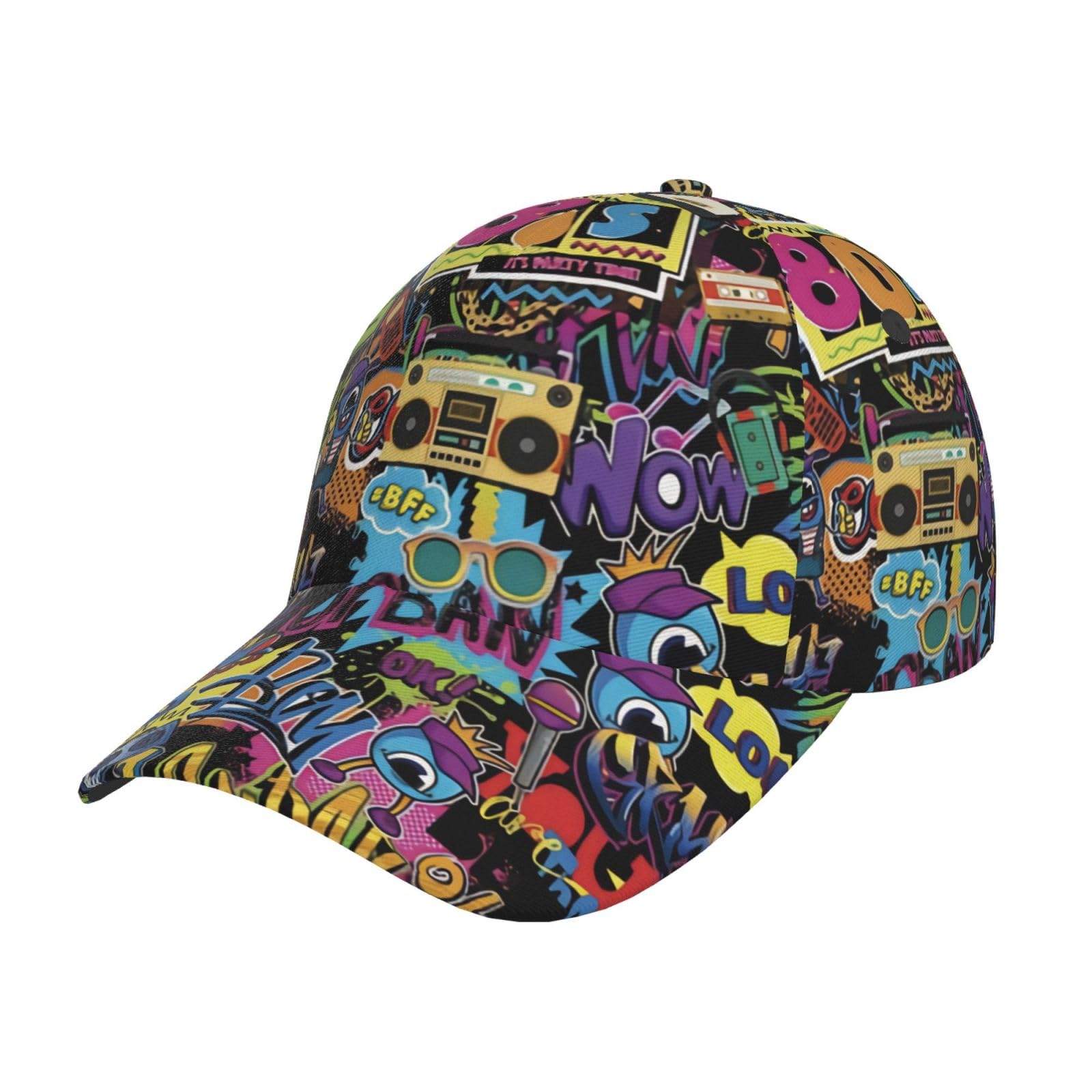 80s 90s Retro Vintage Baseball Cap - Adjustable Unisex Party Hat for Men & Women - Perfect for Halloween Costumes, Themed Parties and Nostalgic Fashion