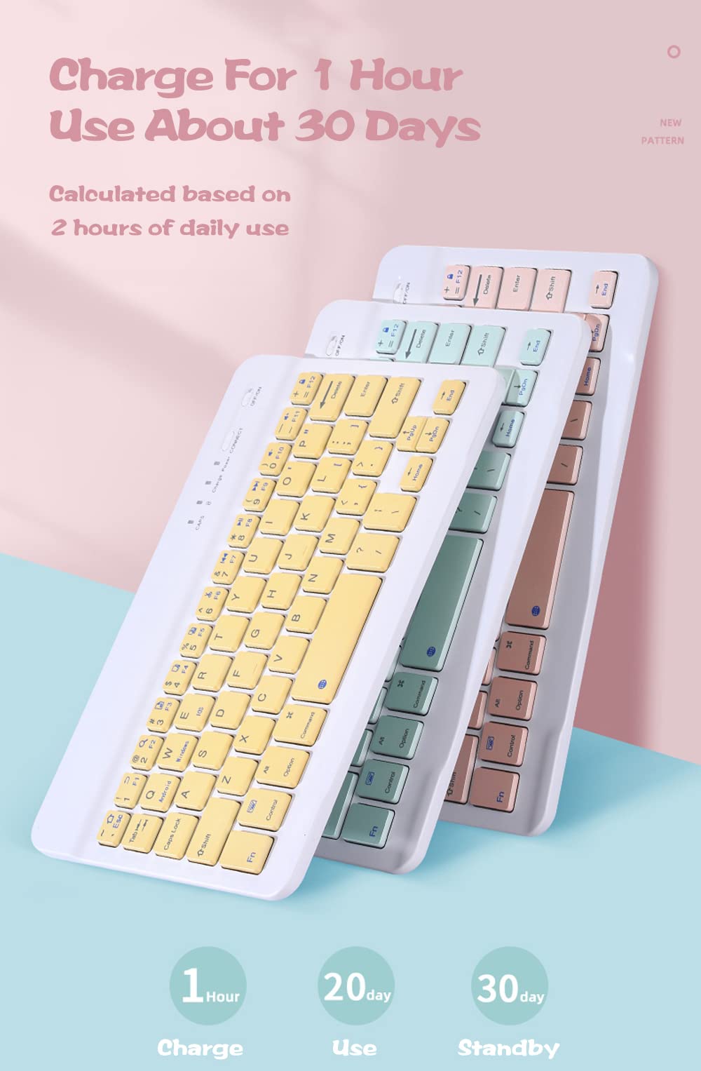 Wireless Keyboard Case with Mouse for iPad 10.2 inch (9th/8th/7th Gen) & iPad Air 3/Pro 10.5 - Slim Detachable Magnetic Keyboard with Pencil Holder & Backlit Keys (Purple) - Perfect for Work, Study & Travel