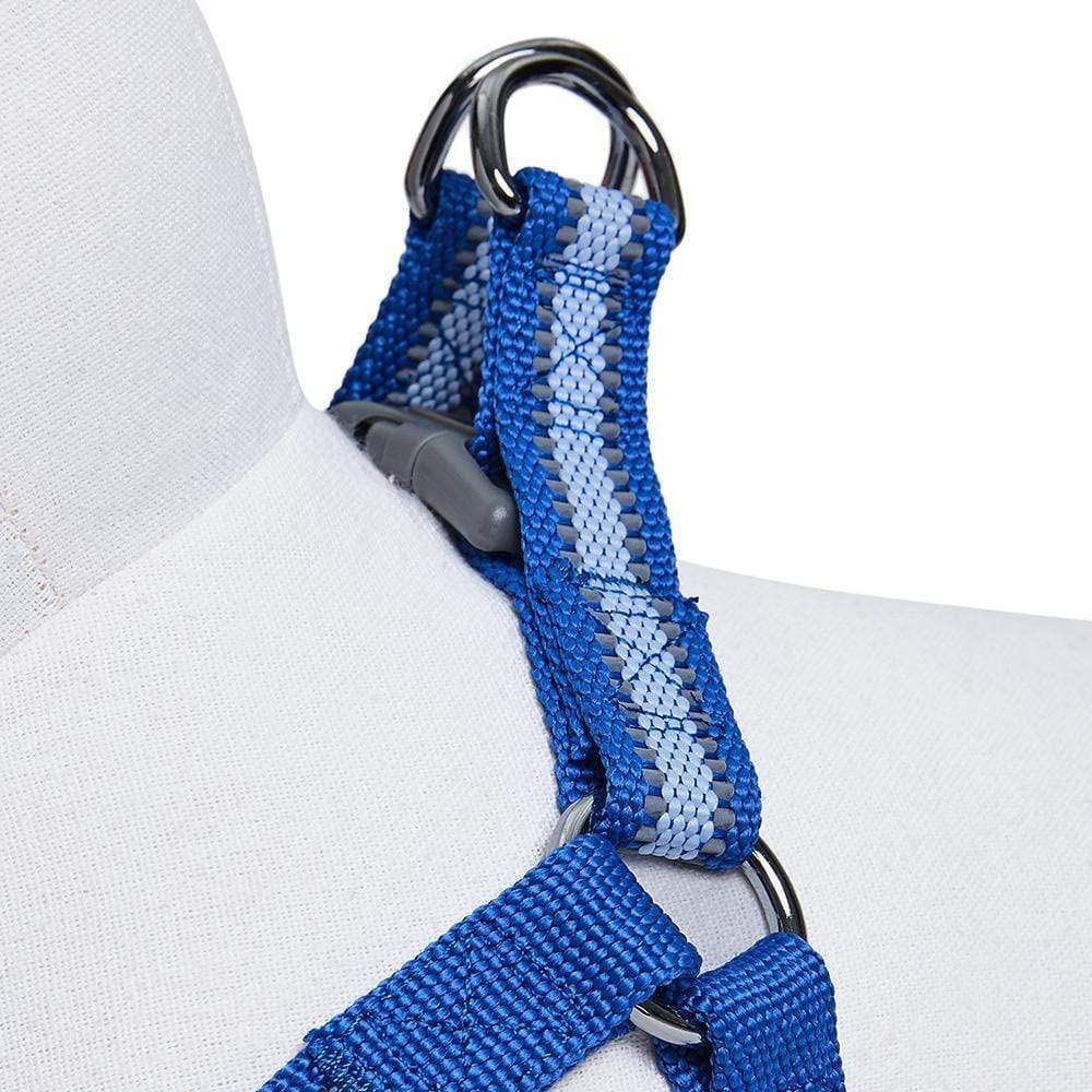 Blueberry Pet Essentials Step-in Reflective Dog Harness - Adjustable Small Navy Blue Dog Vest (16.5