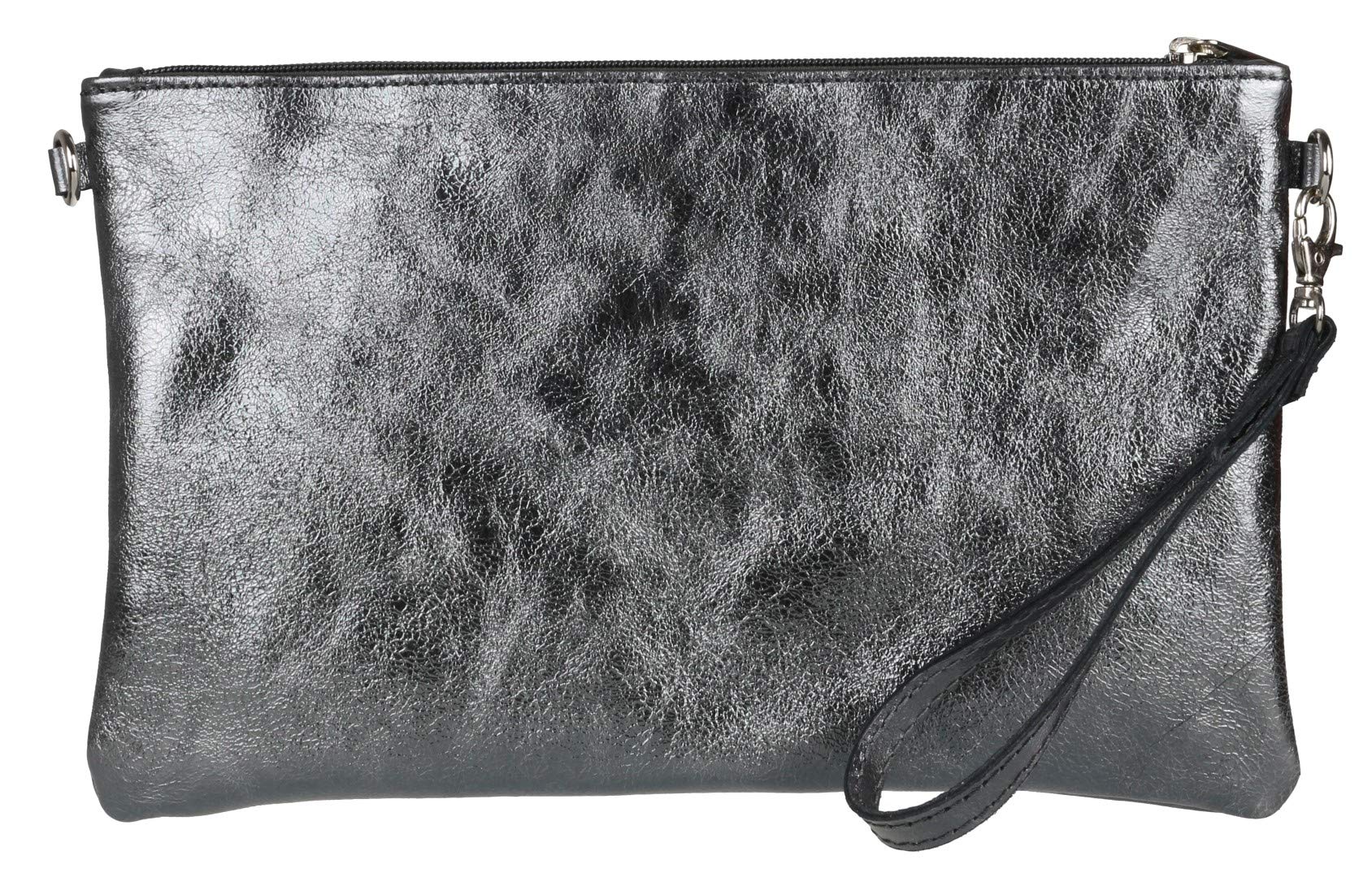 Stylish Women's Italian Snake Skin Metallic Leather Clutch Bag - Elegant Evening Purse for Parties, Weddings & Special Occasions
