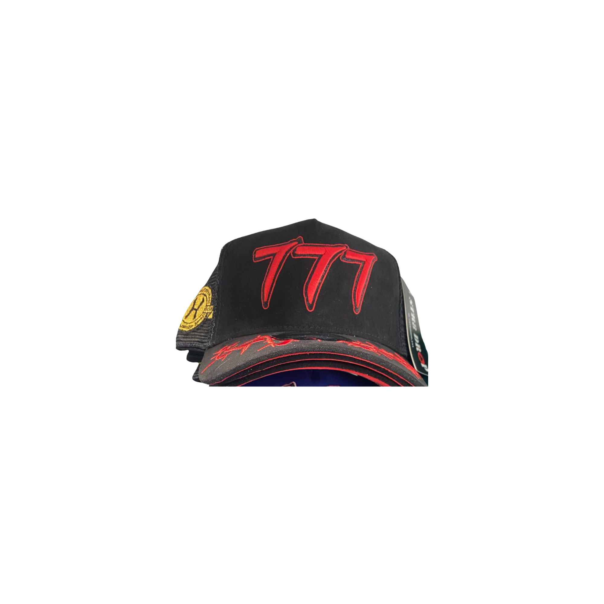 777 Suede Hat for Men & Women - Black & Red Vintage Style - Perfect for Outdoor Activities, Casual Wear, and Fashion Accessories