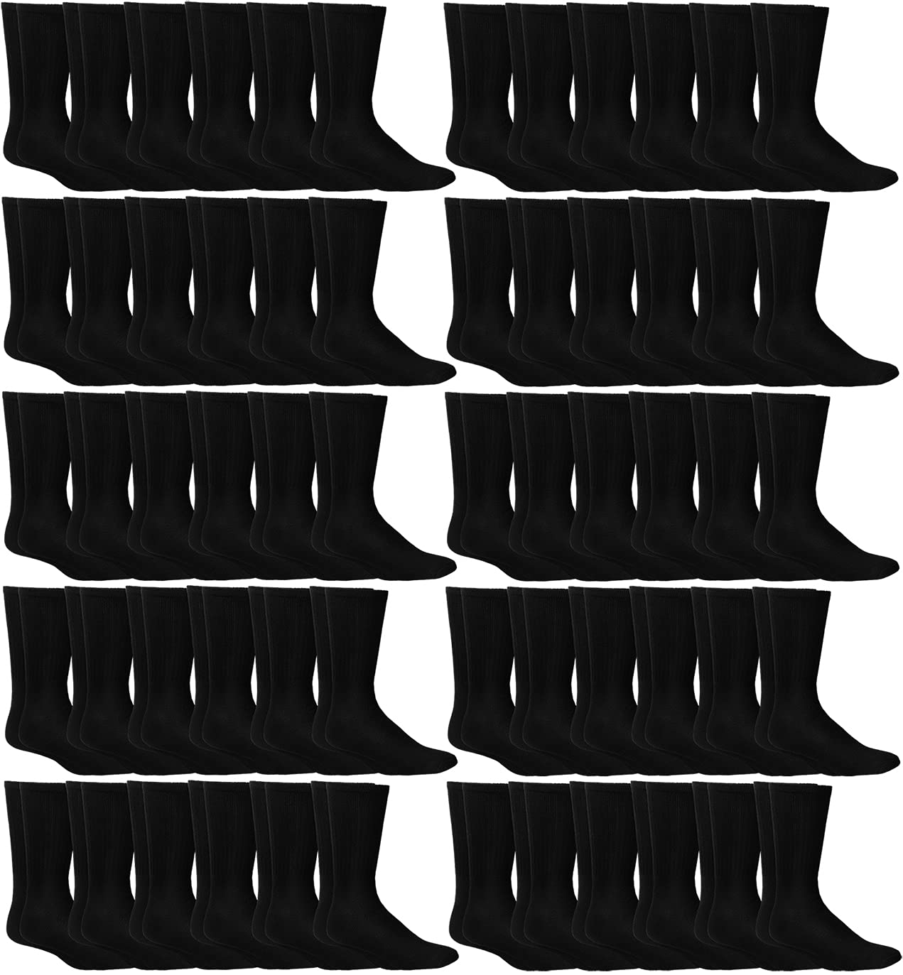 60 Pairs Men's Athletic Crew Socks Bulk Wholesale - Breathable Sports Socks for Running, Gym & Casual Wear - Multiple Case Pack Options Available