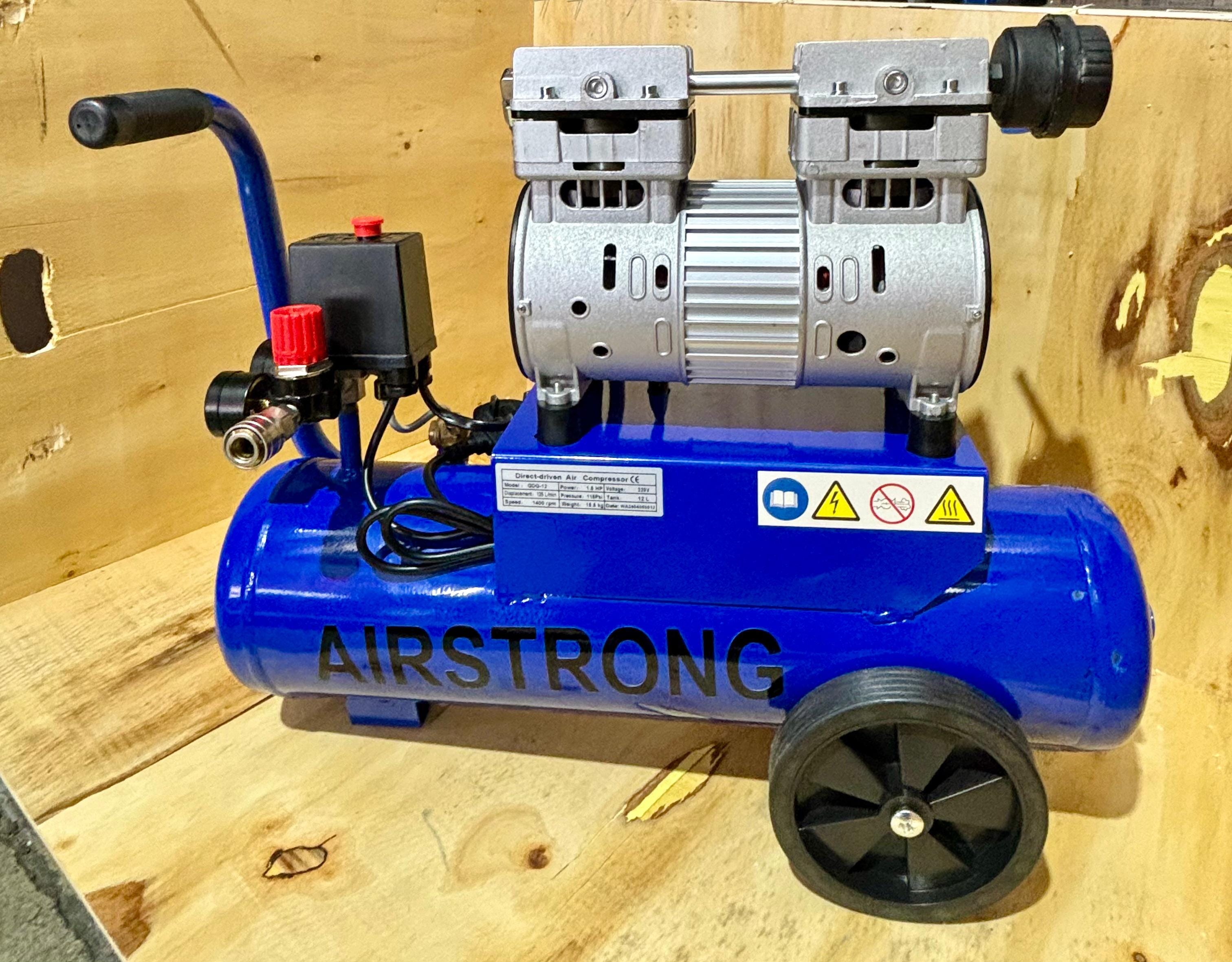 1.5HP 12L Oil-Free Silent Air Compressor by Aiko | Model GDG12 - Perfect for Home DIY, Woodworking, and Inflating Tires
