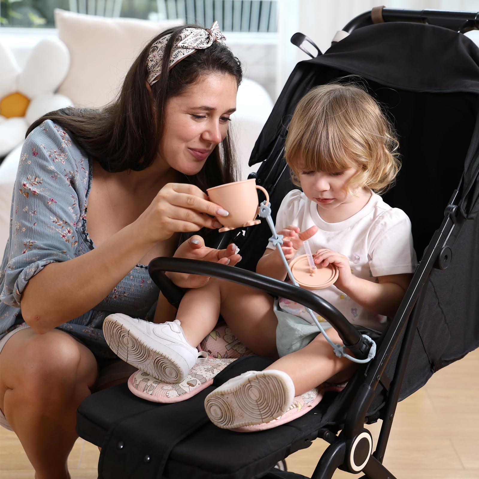 ALVABABY Silicone Pacifier Clips - BPA Free Baby Bottle Holder for High Chair & Car Seat - 4 Pack Bear Design - Perfect for Travel & On-the-Go Feeding