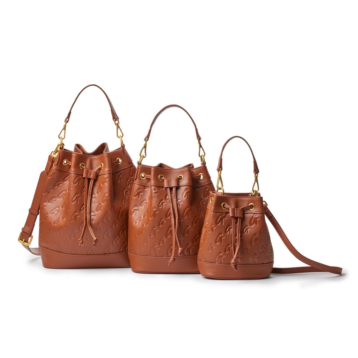 Large Monogram Bucket Bag in Brown - Stylish & Spacious Handbag for Women, Perfect for Travel, Shopping & Everyday Use