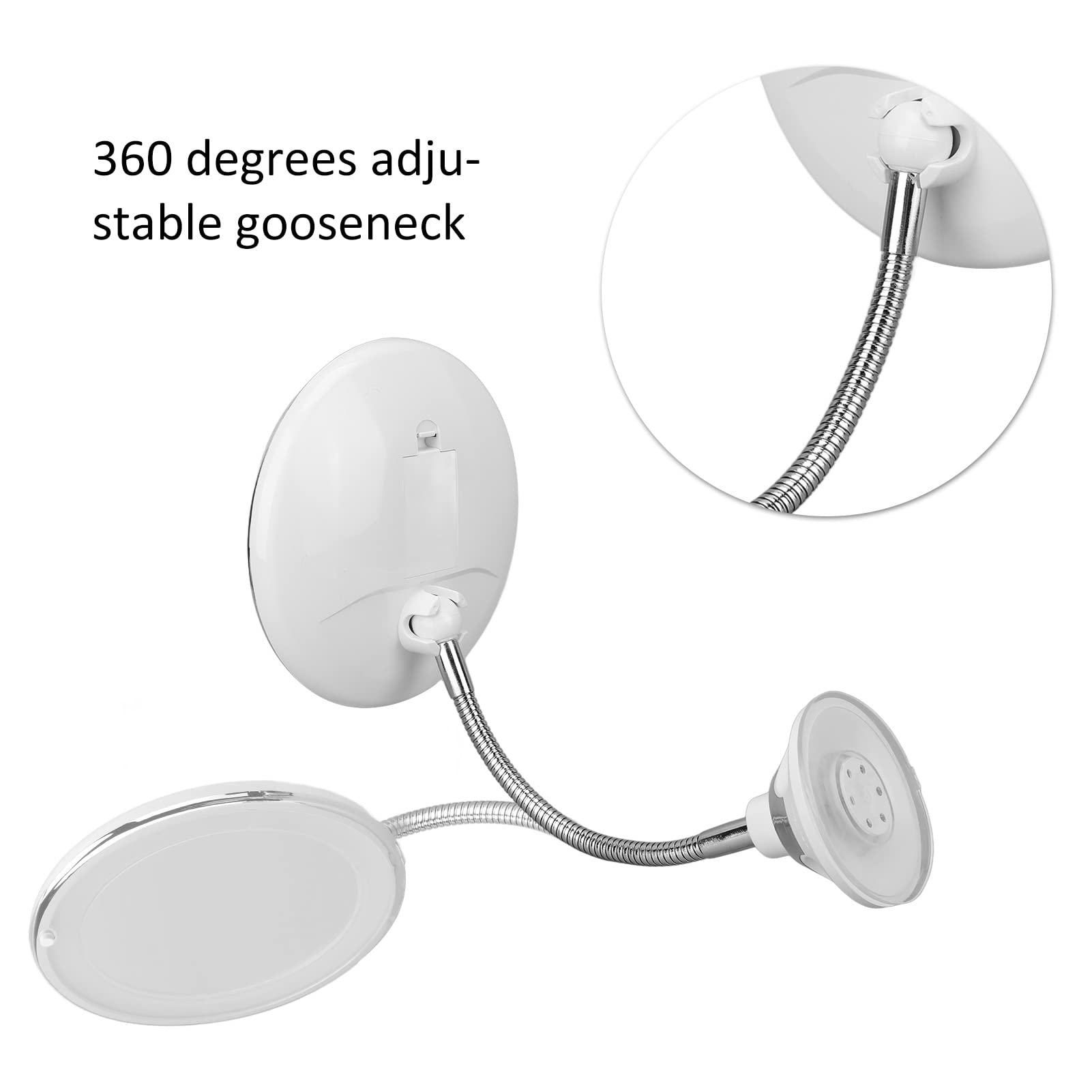 Yosoo 10x Magnifying Makeup Mirror with LED Light - Adjustable Suction Cup Vanity Mirror for Bathroom, Bedroom & Home Office - Perfect for Makeup Application, Skincare & Grooming